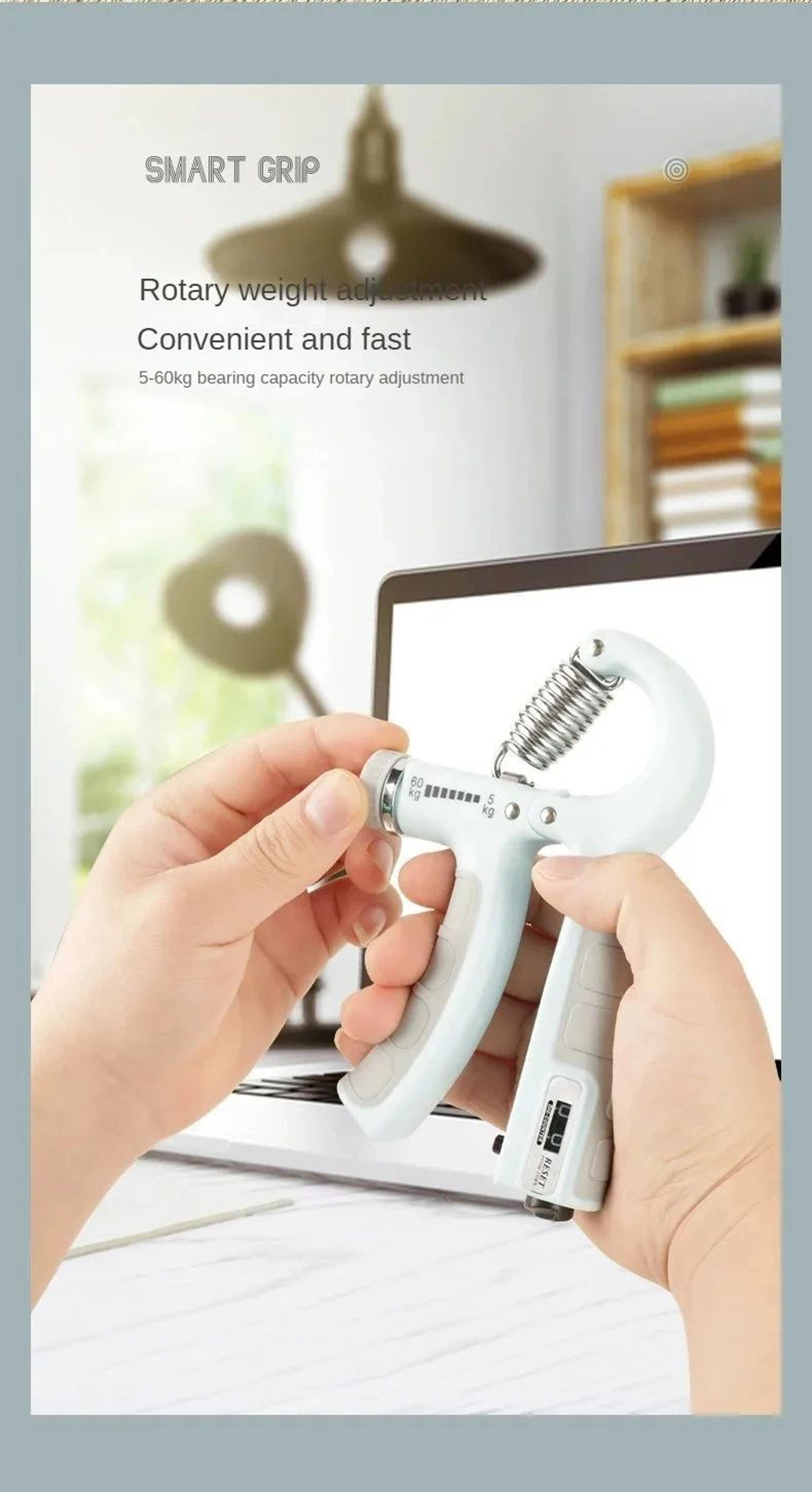 adjustable hand grip strengthener (5-60kg) – wrist & forearm trainer for muscle building & strength training