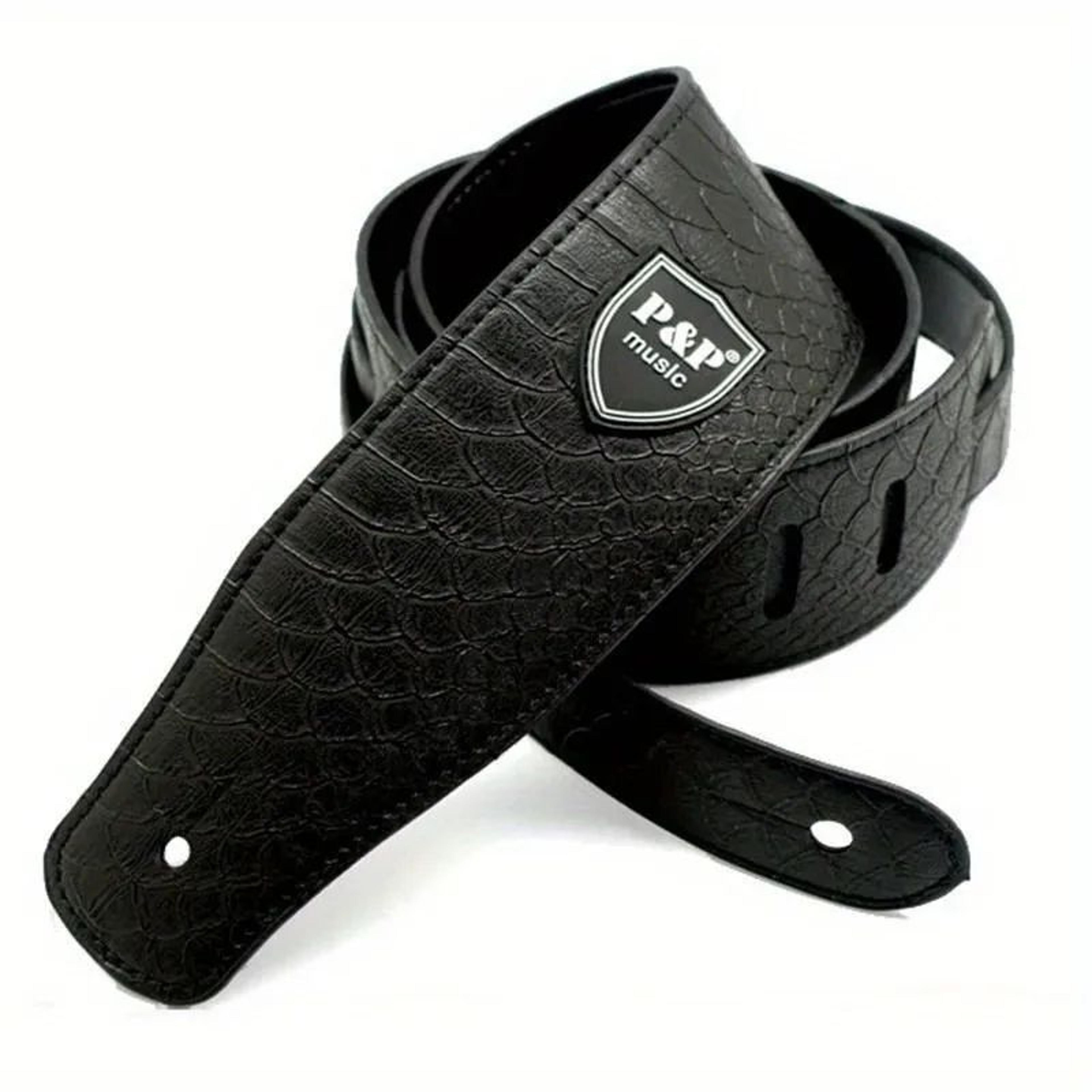 Premium PU Leather Guitar Strap Wide Adjustable Length Soft Embroidered Belt For Classical Electric 6