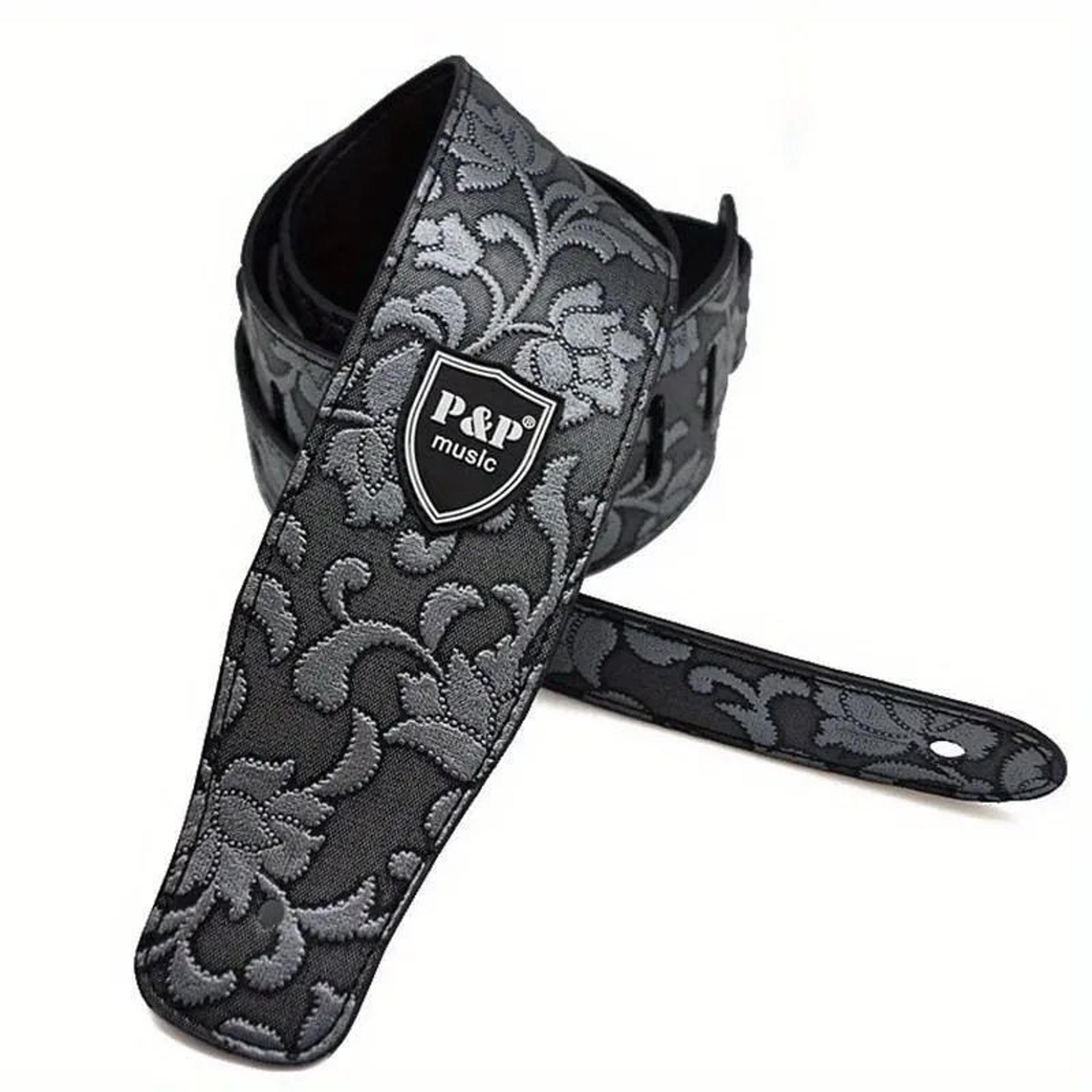 Premium PU Leather Guitar Strap Wide Adjustable Length Soft Embroidered Belt For Classical Electric 8