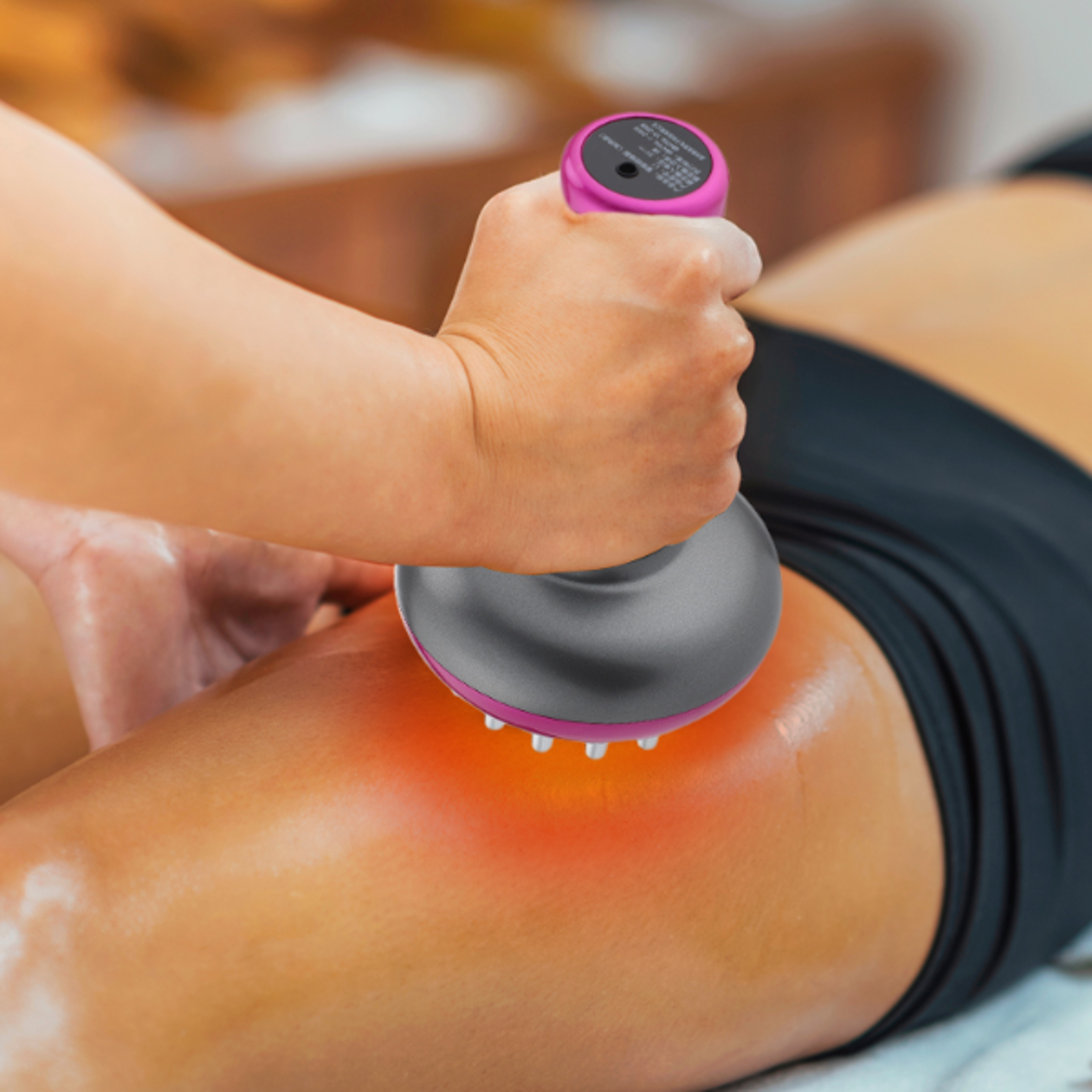rechargeable gua sha massager for body shaping heating meridian scraping brush for lymphatic detox & fat burnings
