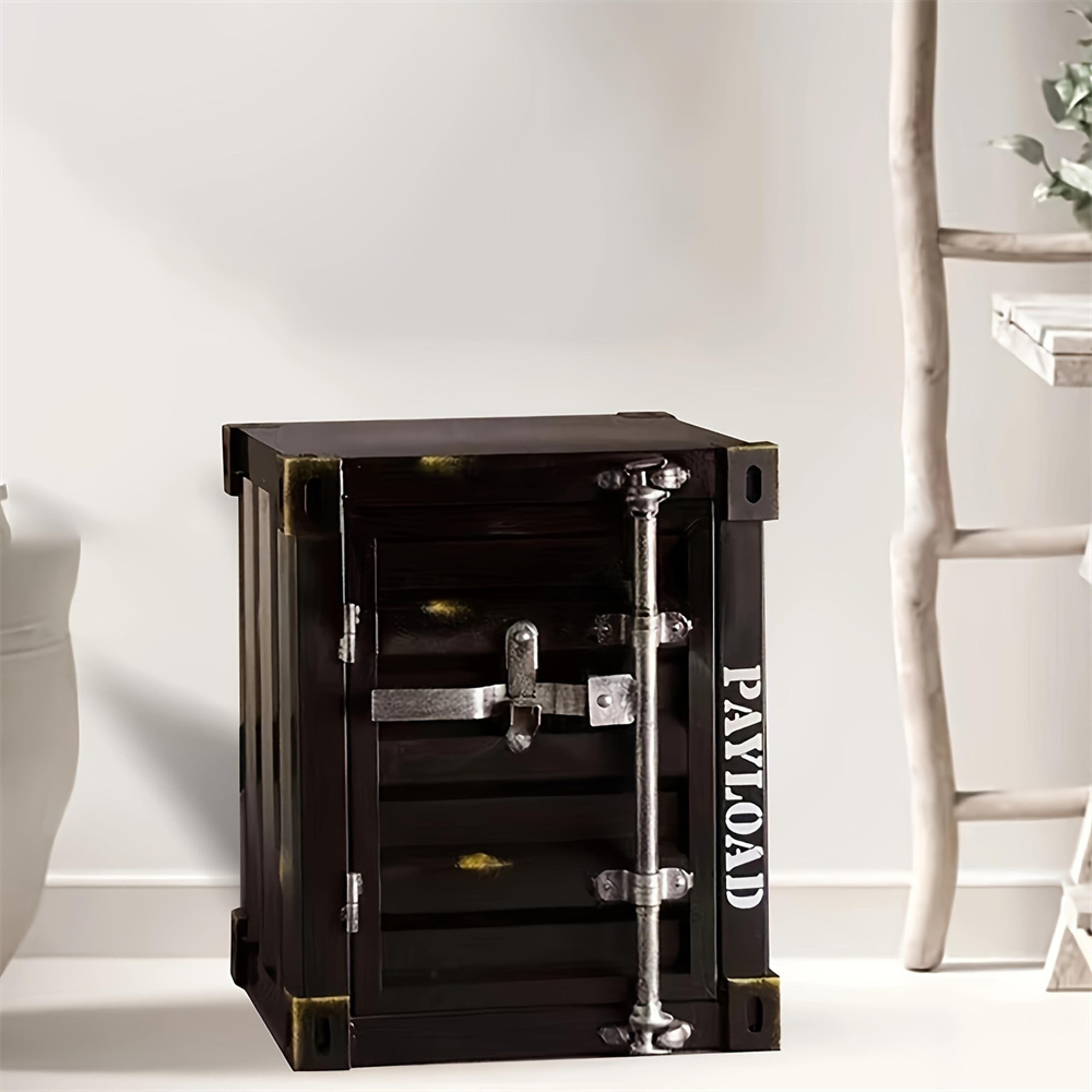 industrial style cabinet coffee table & side table, iron creative bedside cabinet with small storage cabinet
