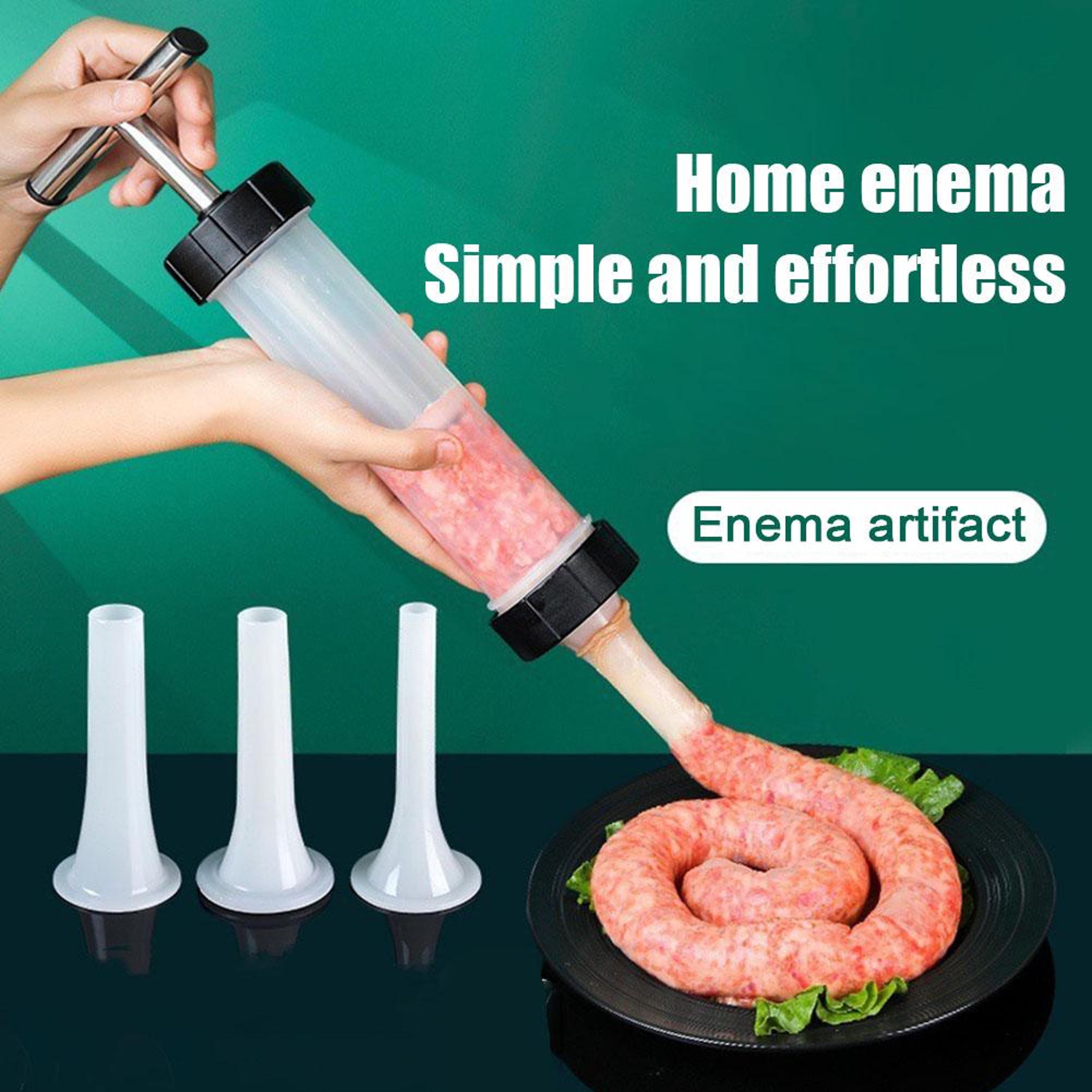 homemade manual sausage stuffing machine, meat injector syringe tool, sausage stuffer gadgets for diy kitchen use