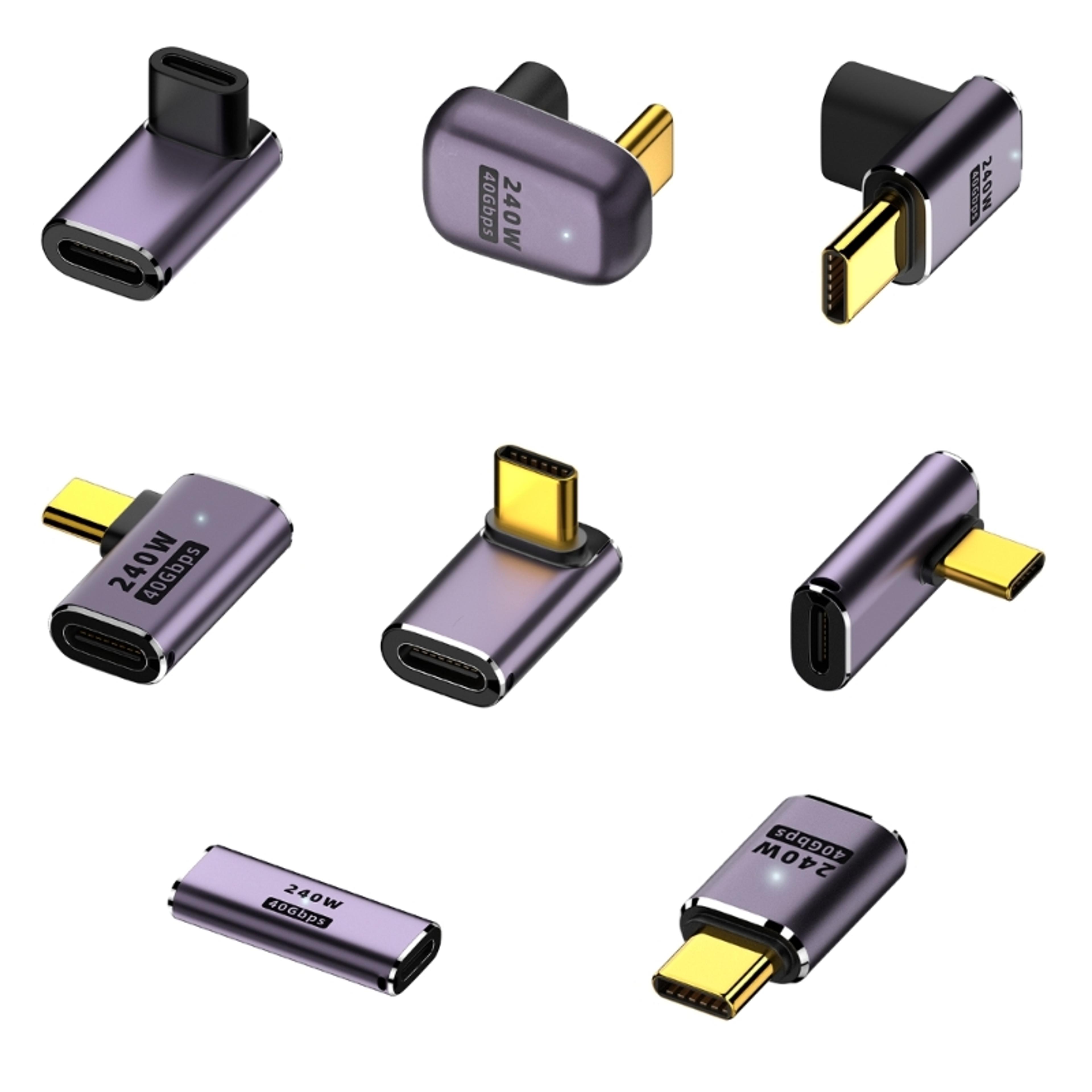 usb type c adapter 100w metal, fast usb c female to male otg converter, 40gbps data transfer charging hub