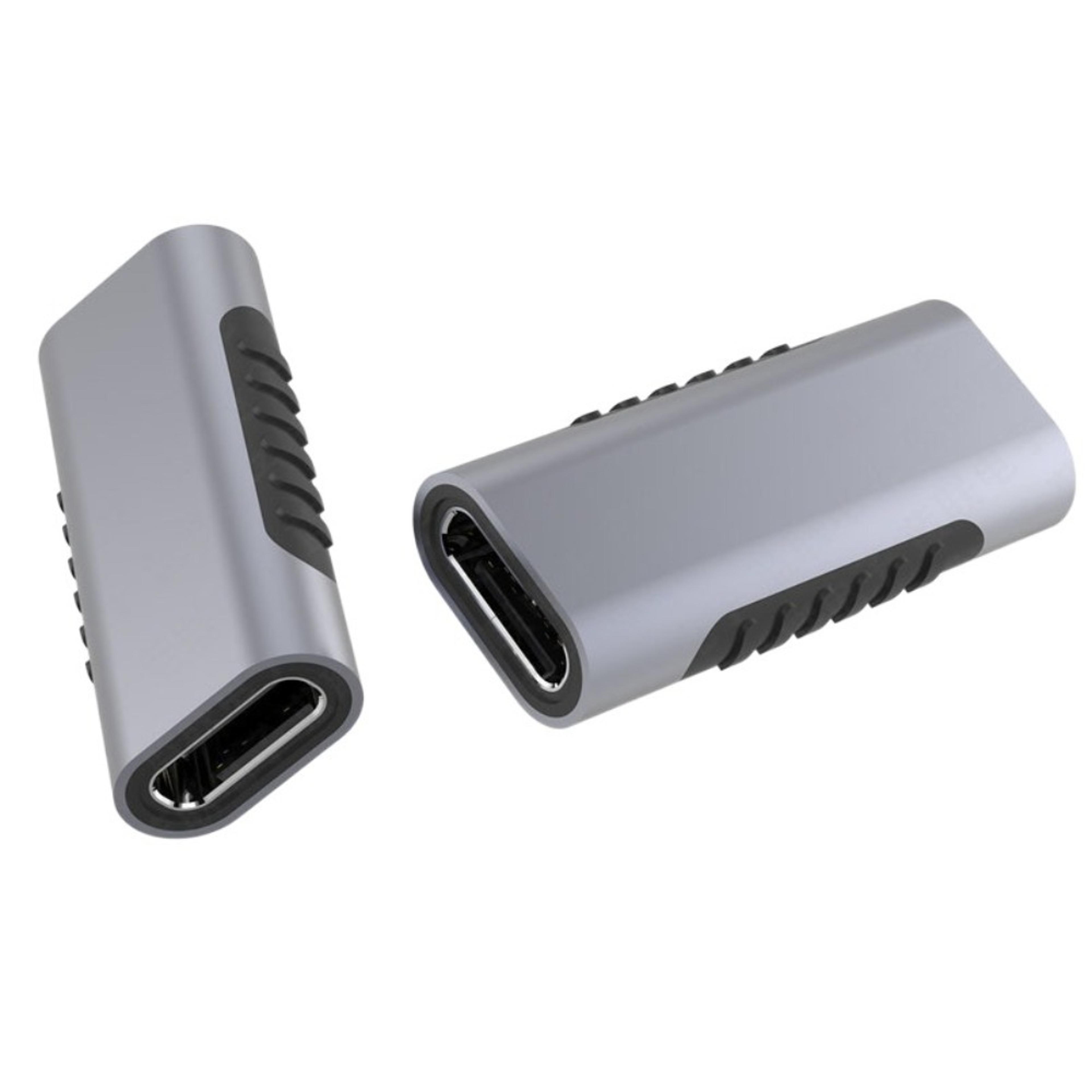 usb c coupler female to female adapter, type-c extension connector for charging and data transfer, 100w fast charger