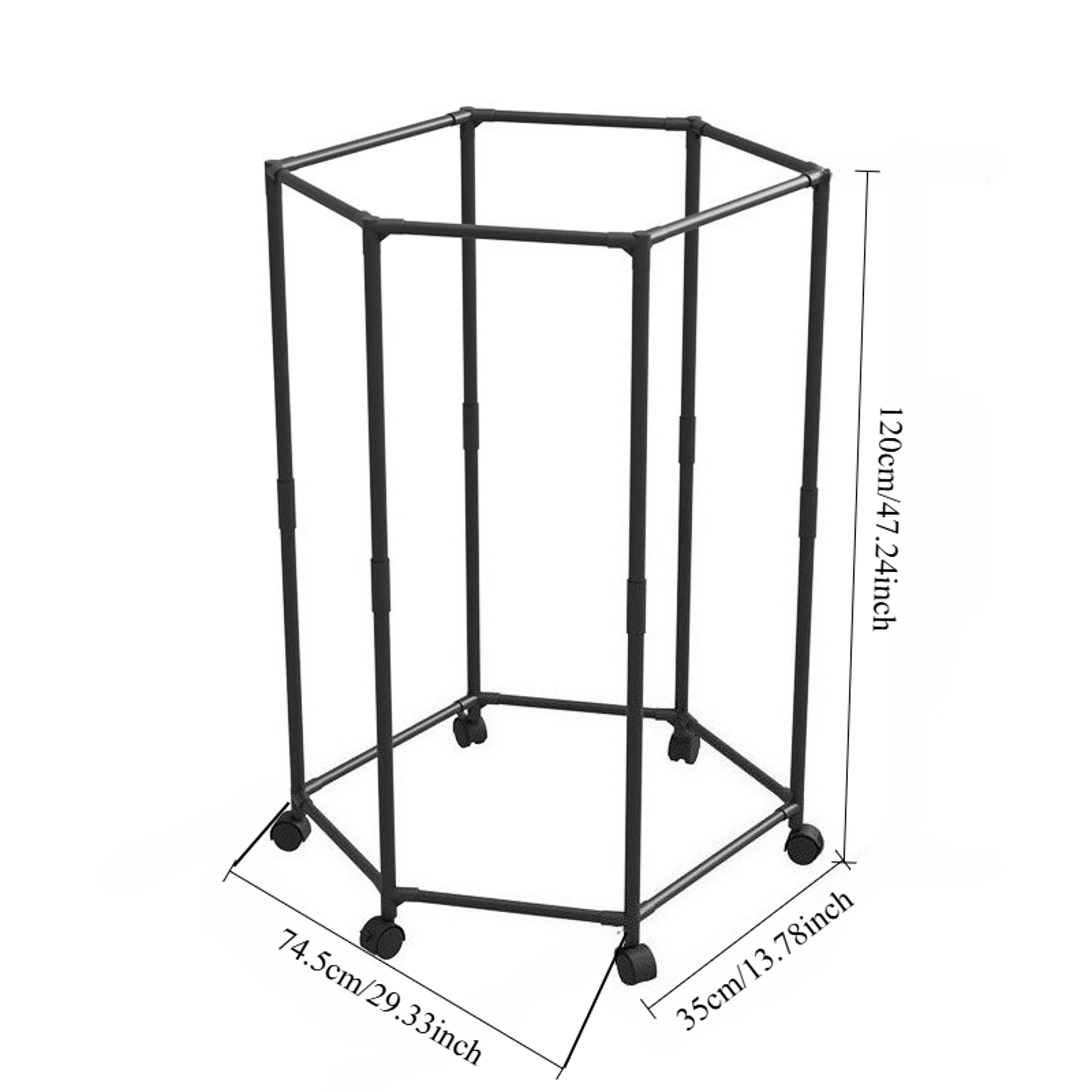 Movable Garment Organizer Hexagon Rotating Clothes Rack Dormitory Coat Hanger Stand Indoor Hat Dryi 5