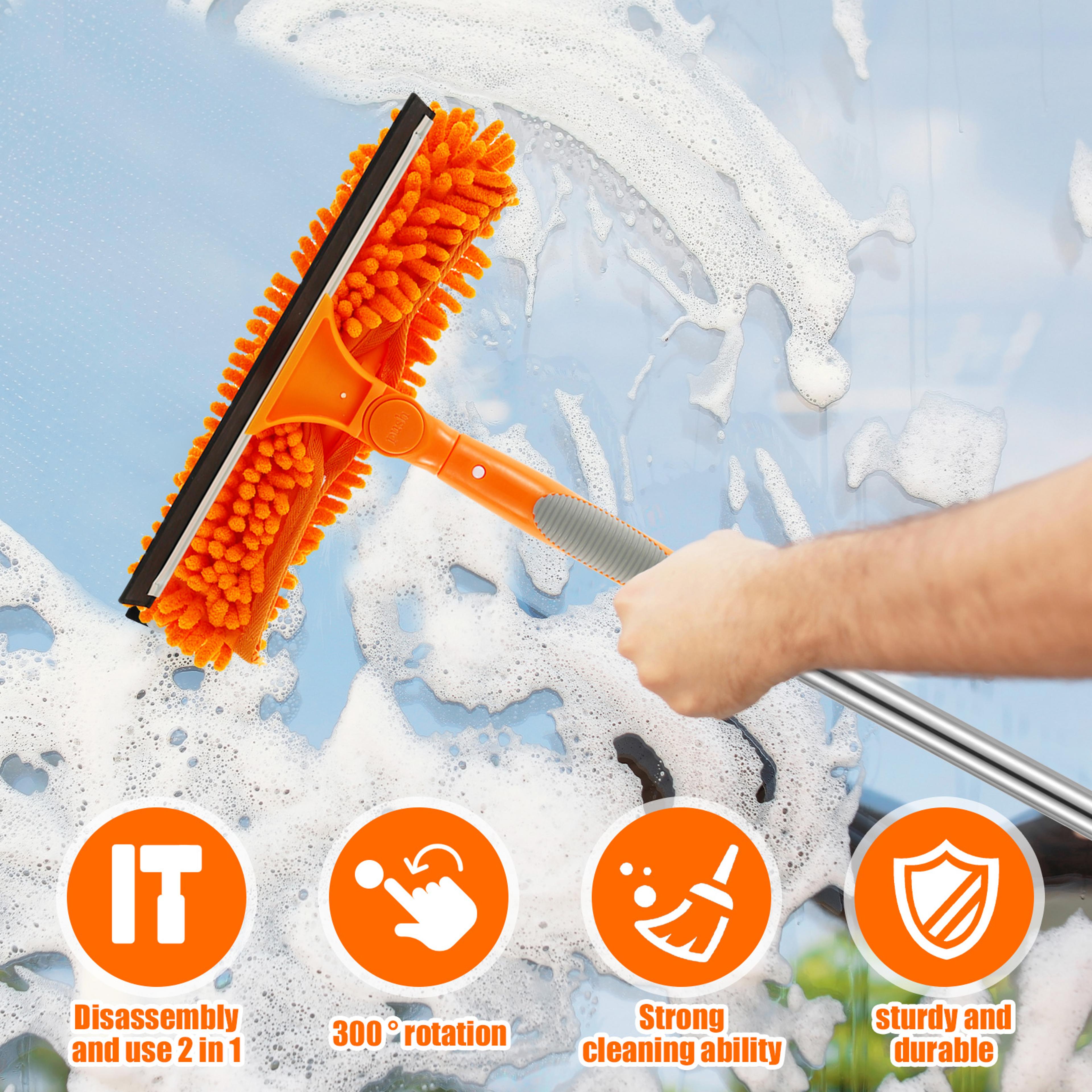Rotatable Window Mop Extendable Cleaning Tools Set Household Squeegee Wiper Dust Brush New 1
