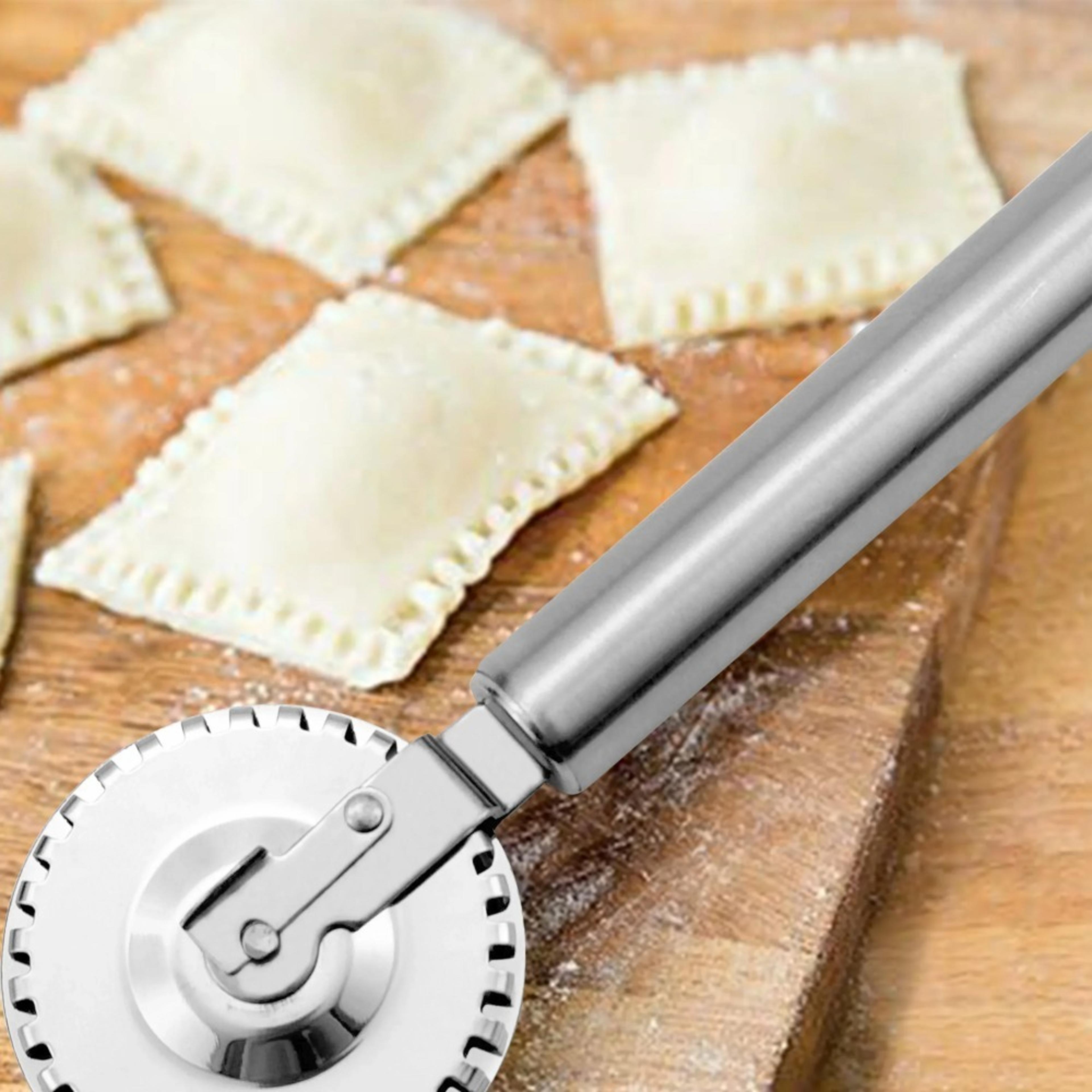 DoubleSided Rolling Pin And LaceCutting Knife With Edge Sealing Embossing For Pie Filling DumplingS 3