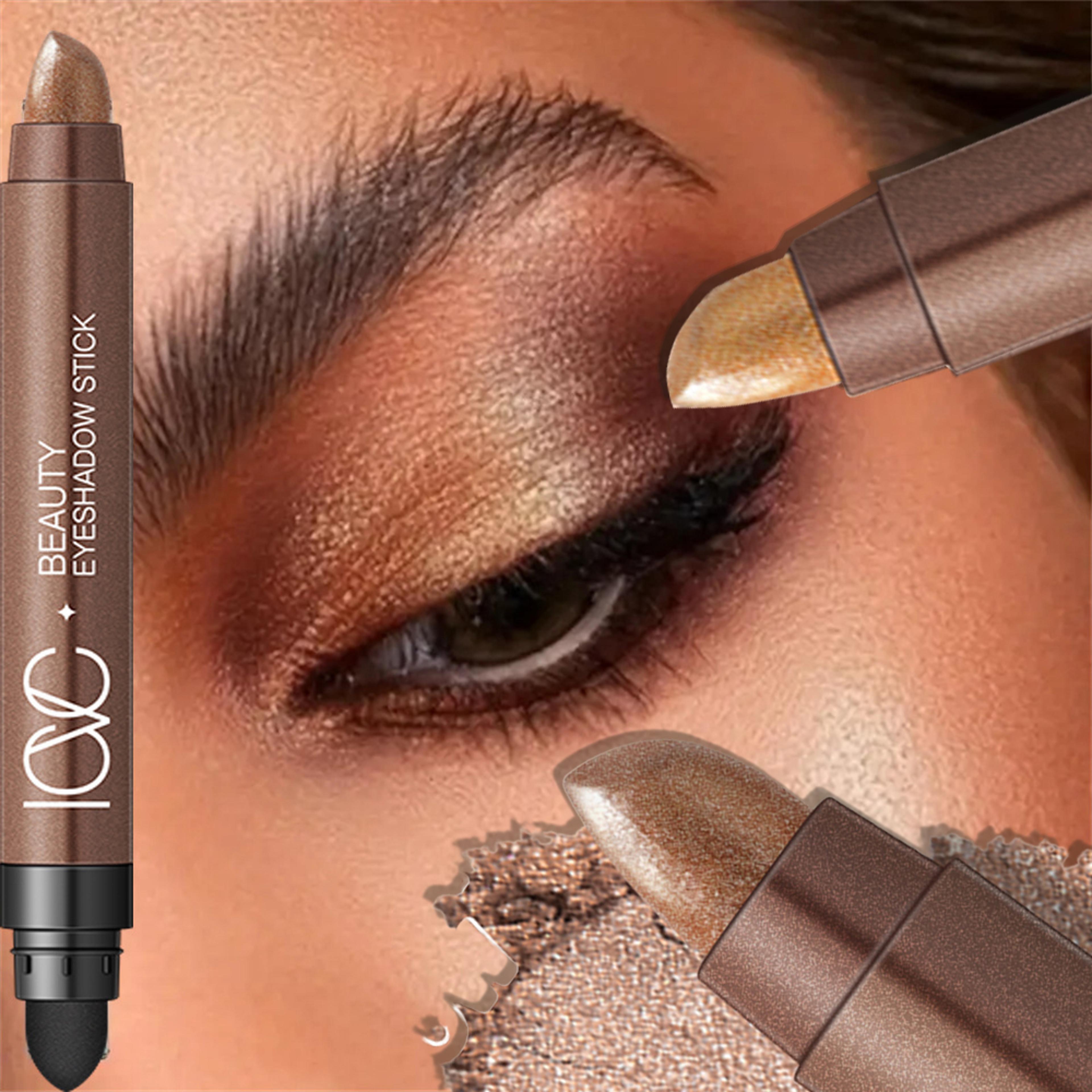 Waterproof Double Head Eyeshadow Sticks Long Lasting High Pigmented Shimmer Glitter Brown Crayon Ma 1