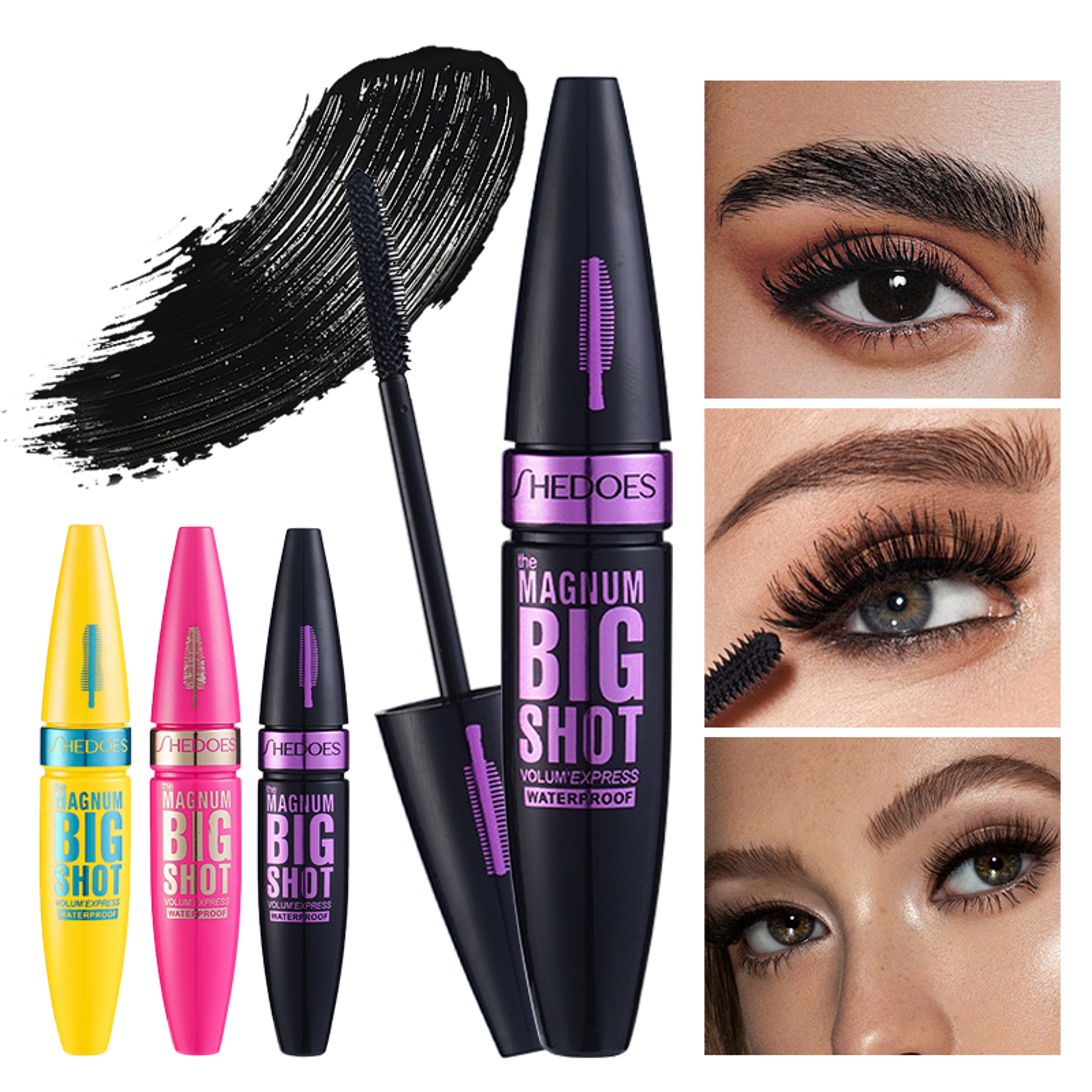 Waterproof Sweat Proof Lengthened Mascara Thick Black Eye Setting Cream 1