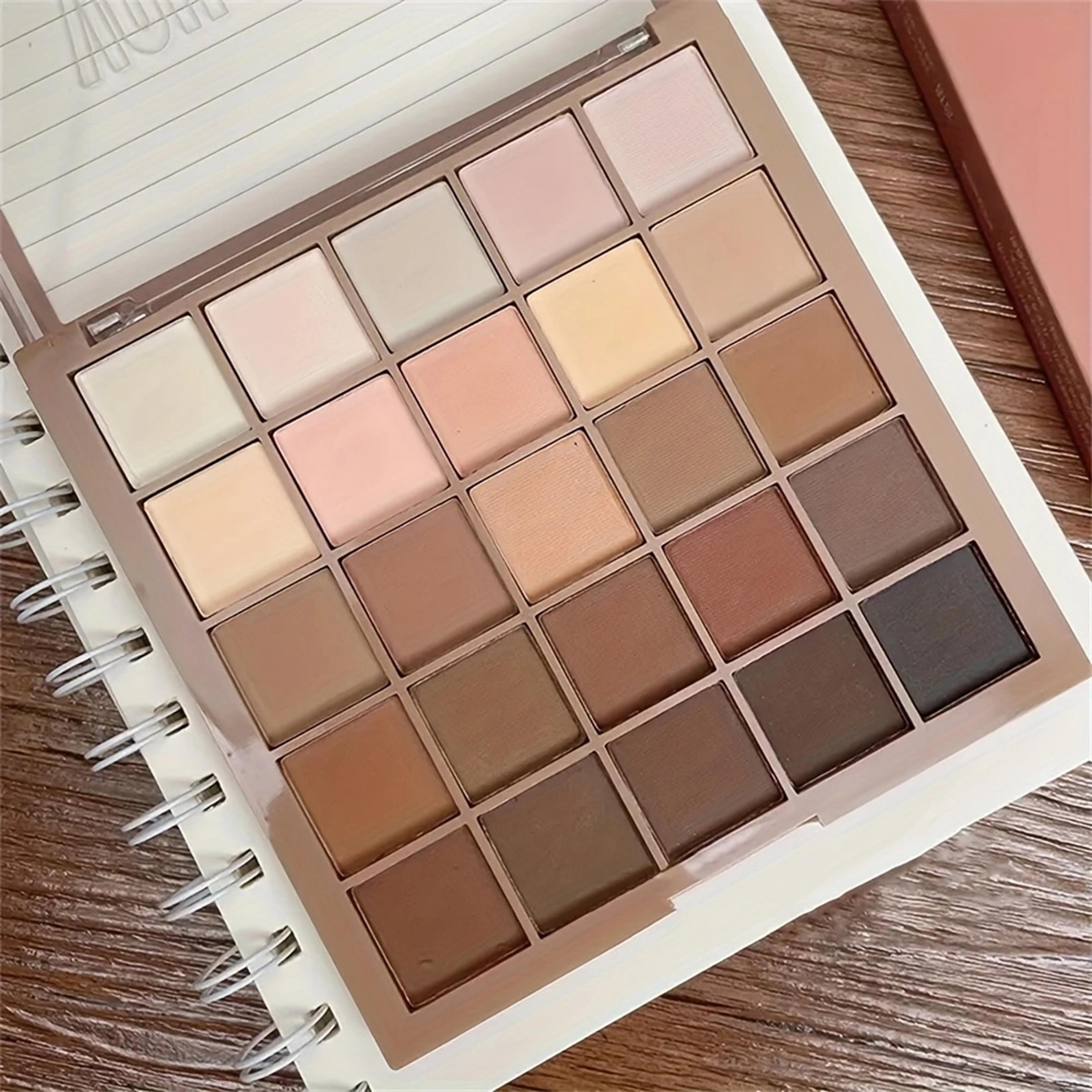 Neutral Gray And Brown Color Eyeshadow Palette Coffee Chocolate Shades Create Natural Makeup Look 1