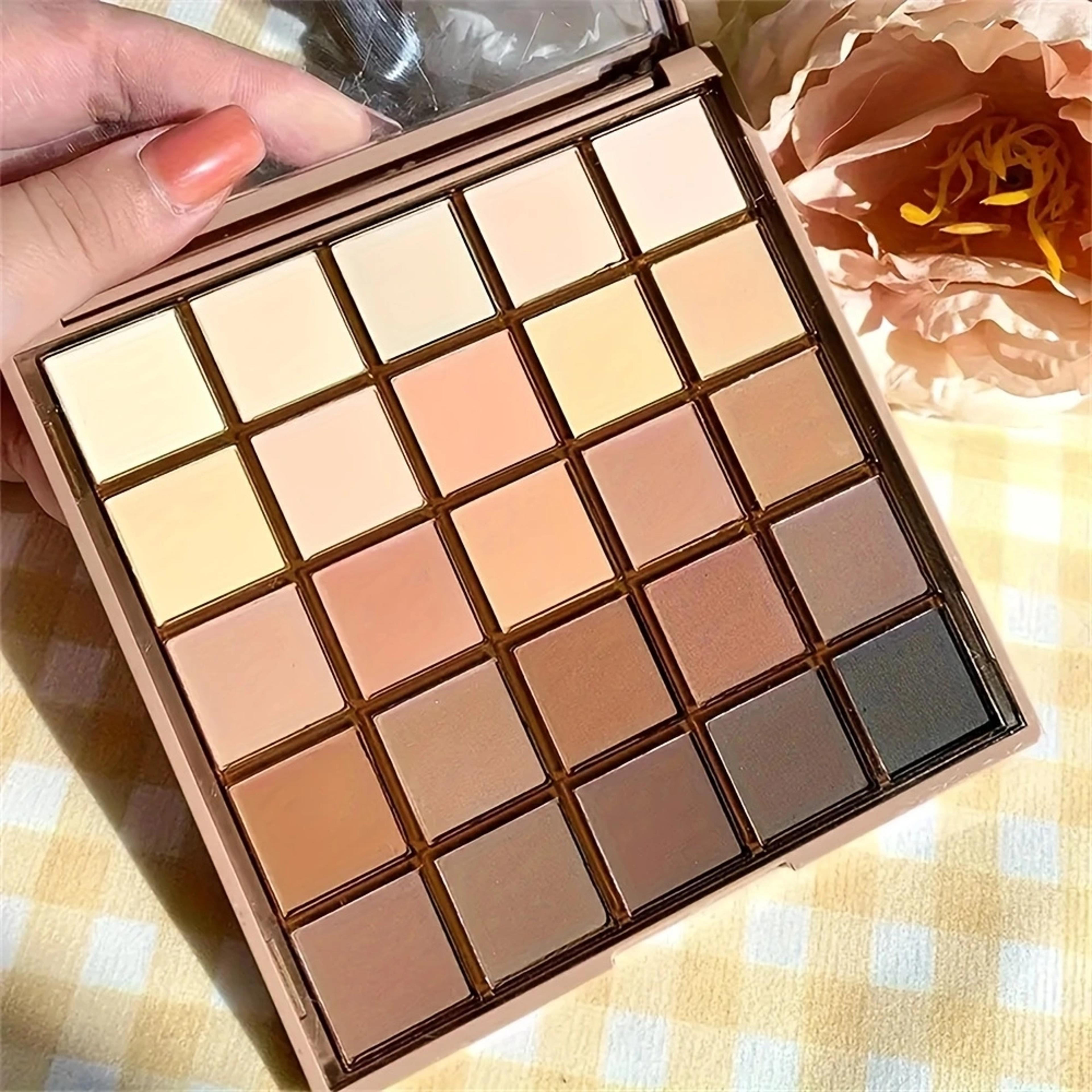 Neutral Gray And Brown Color Eyeshadow Palette Coffee Chocolate Shades Create Natural Makeup Look 3