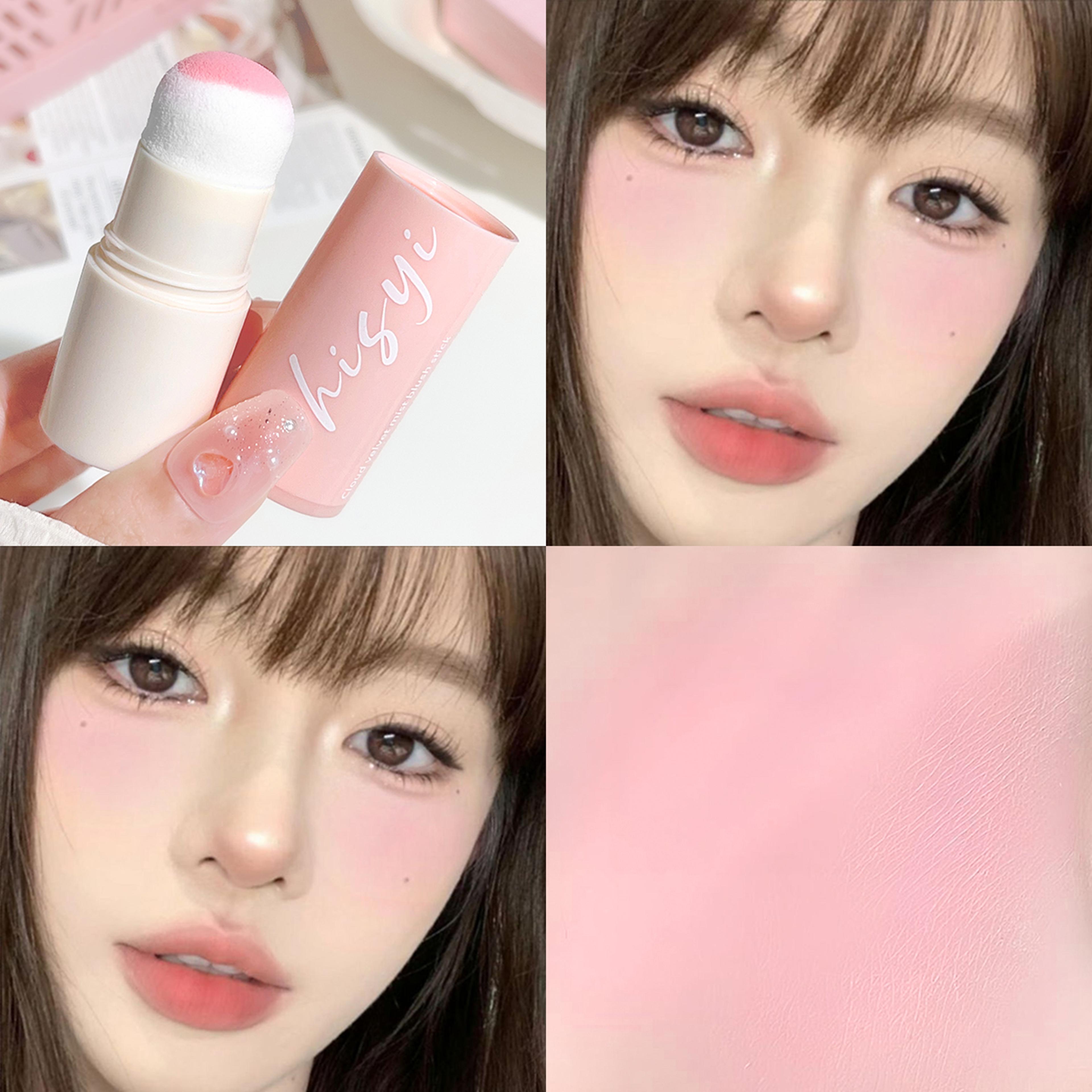 Energetic And Bouncy Soft Fog Blush Stick DualUse For Lips And Cheeks Style Brightening 5