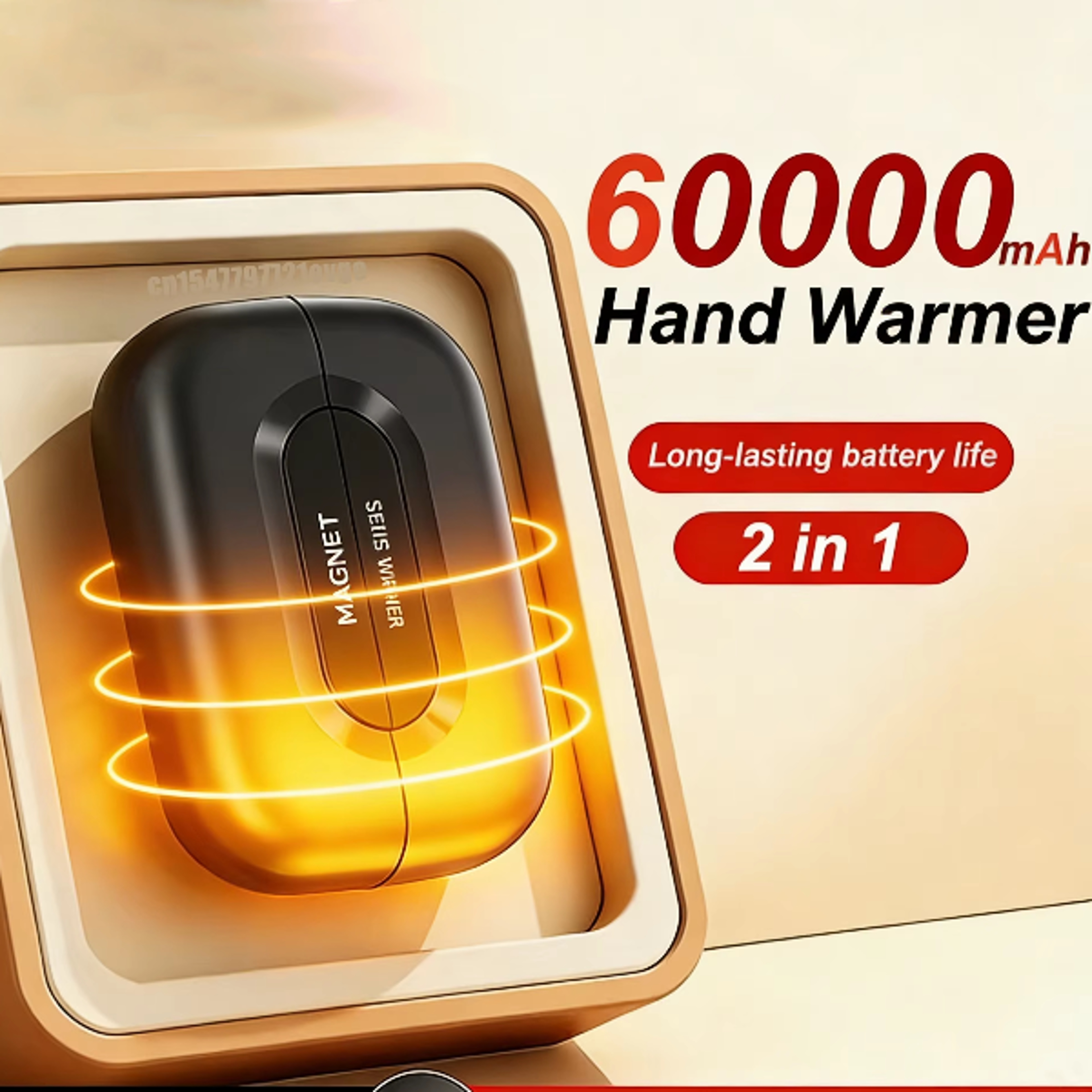 mini portable usb rechargeable magnetic hand warmer digital display fast charging pocket heater