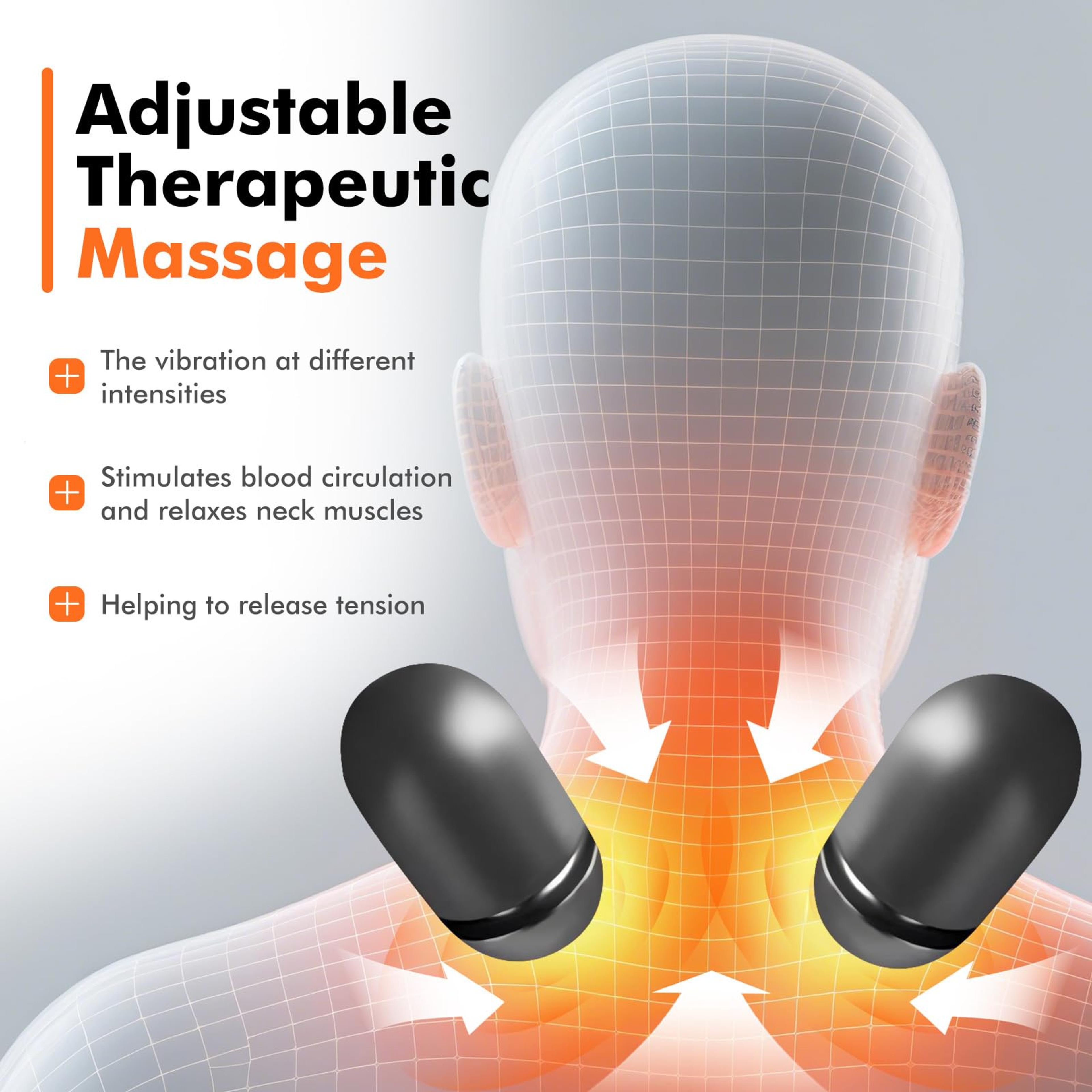 Neck Massager Pillow For Shoulder Deep Tissue Hump Corrector With Heating And Traction Function For 1