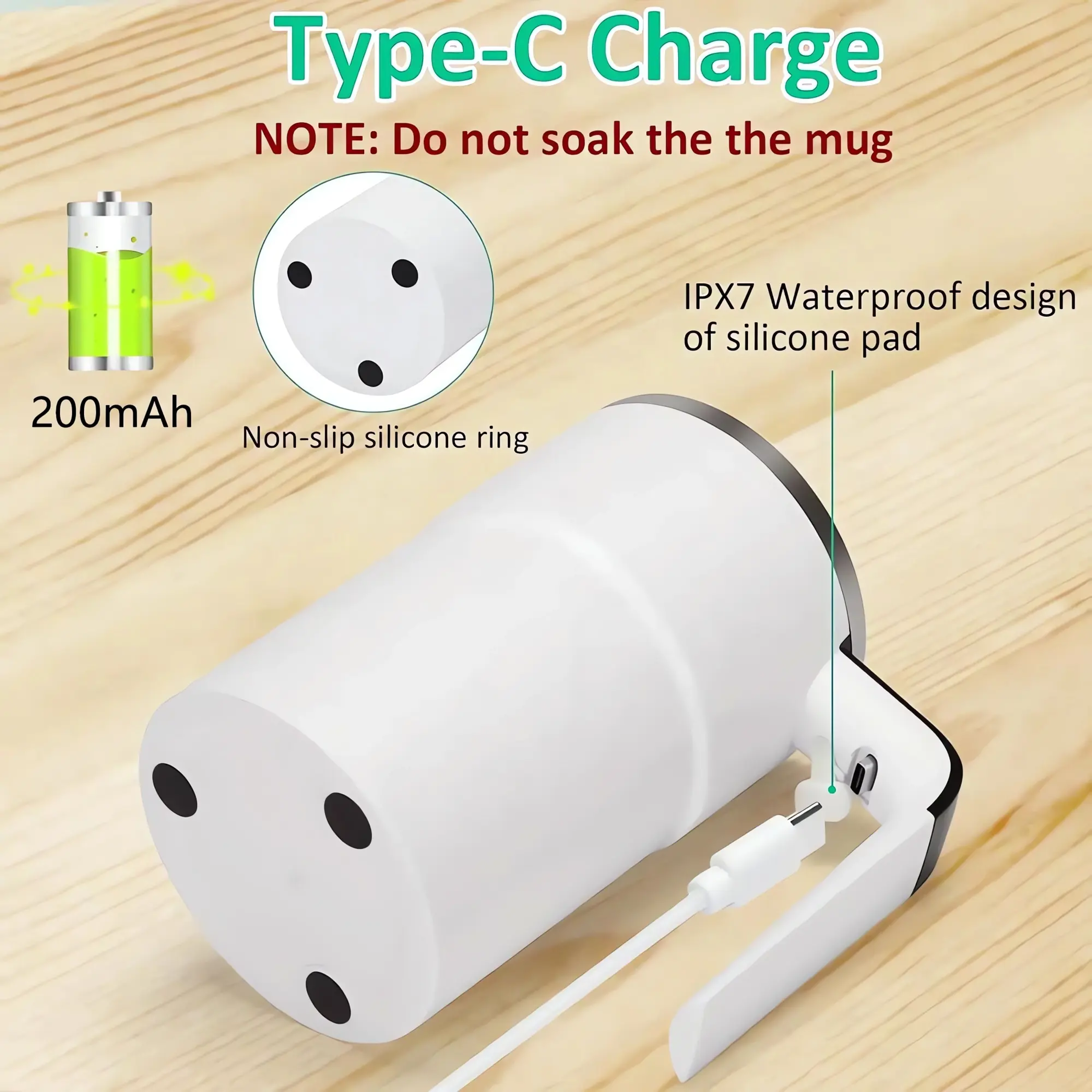 Electric Coffee Self Mixing Mug Rechargeable Waterproof BPAFree Automatic Stirring Cup for Coffee
