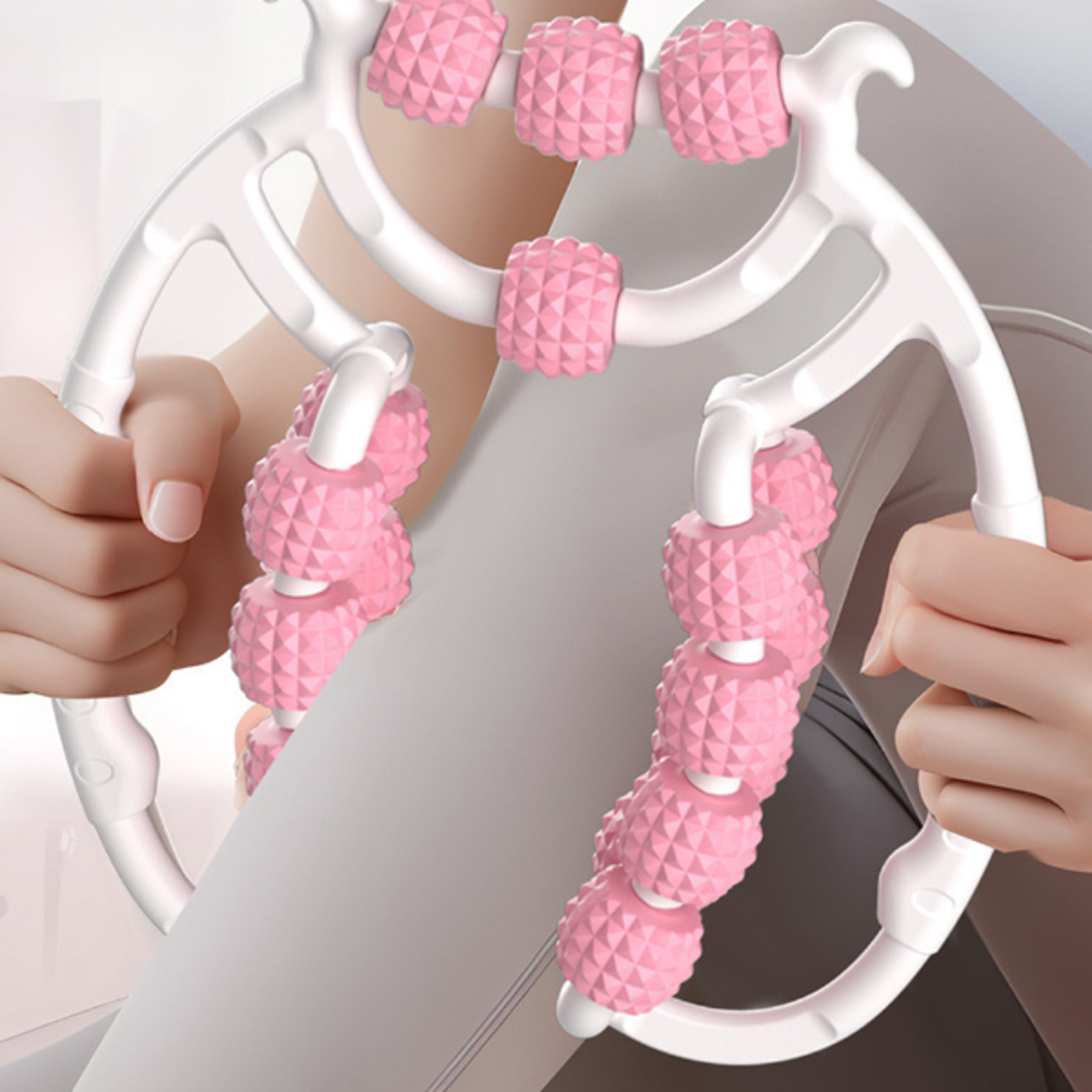 newest 20 wheel annular leg clamp massager anti cellulite body slimming roller for relaxation & pain relief