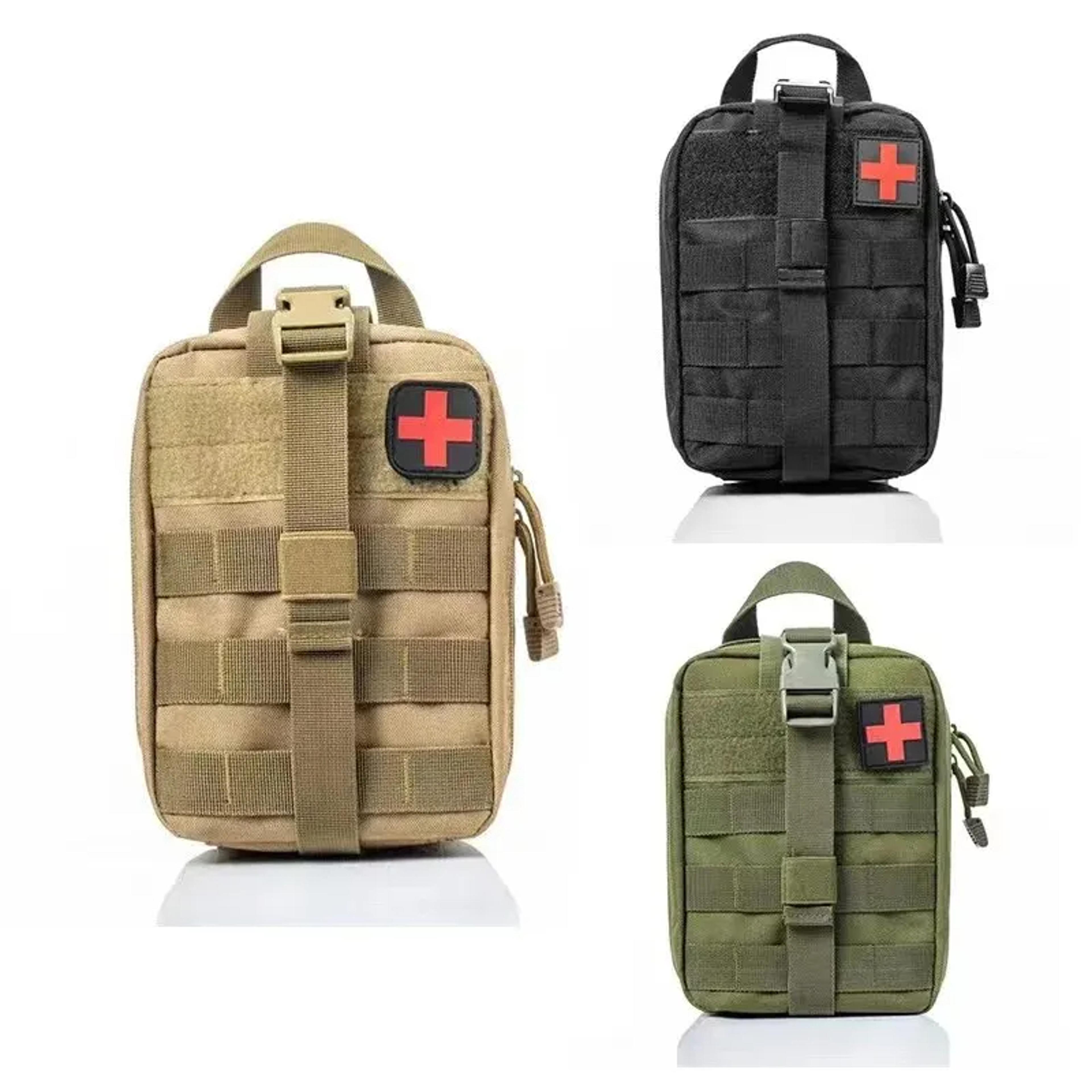 tactical first aid kit medical bag for emergency outdoor, hunting, & camping molle survival pouch organizer
