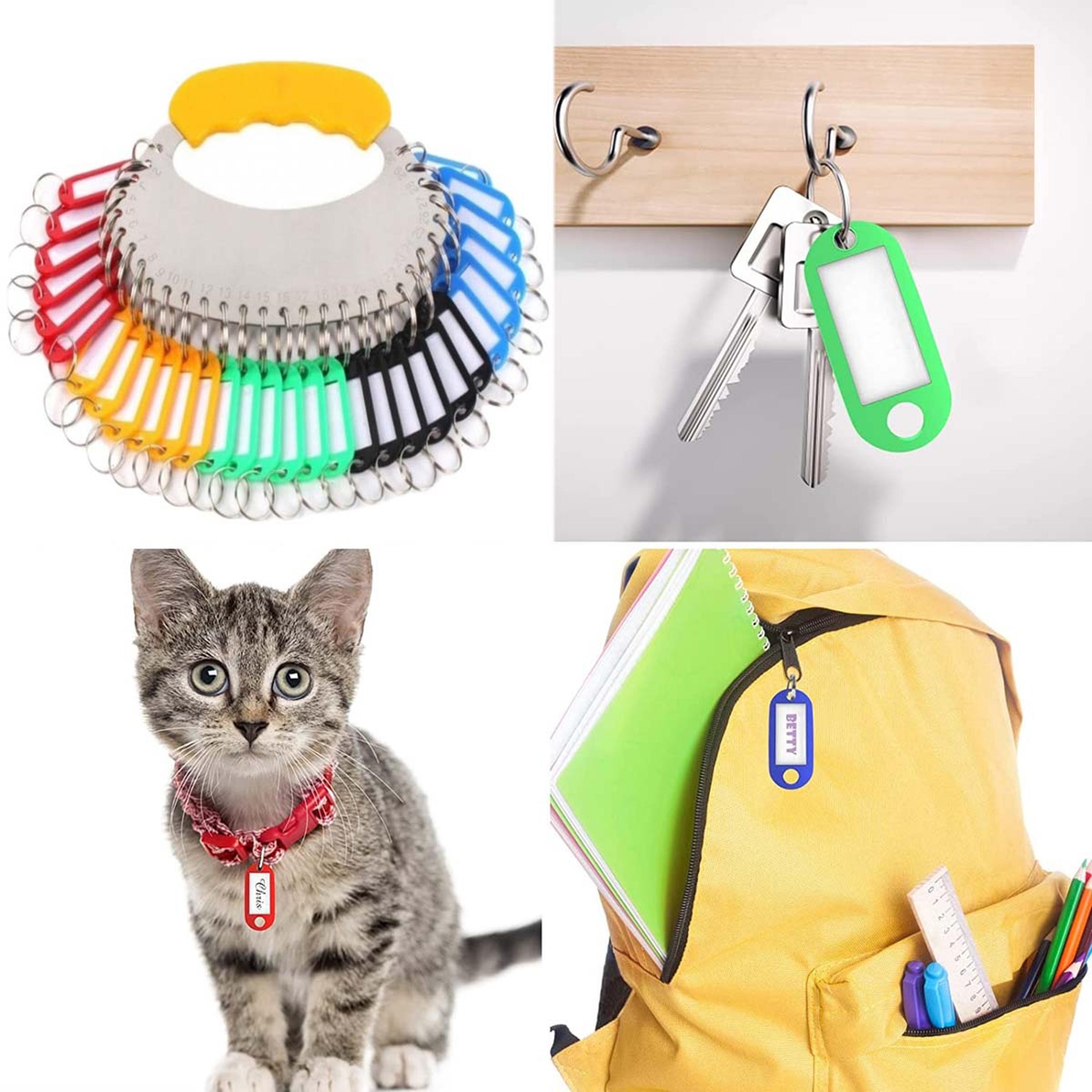multicolor plastic keychain tags, durable id label tags for luggage, hotel room numbers & key rings