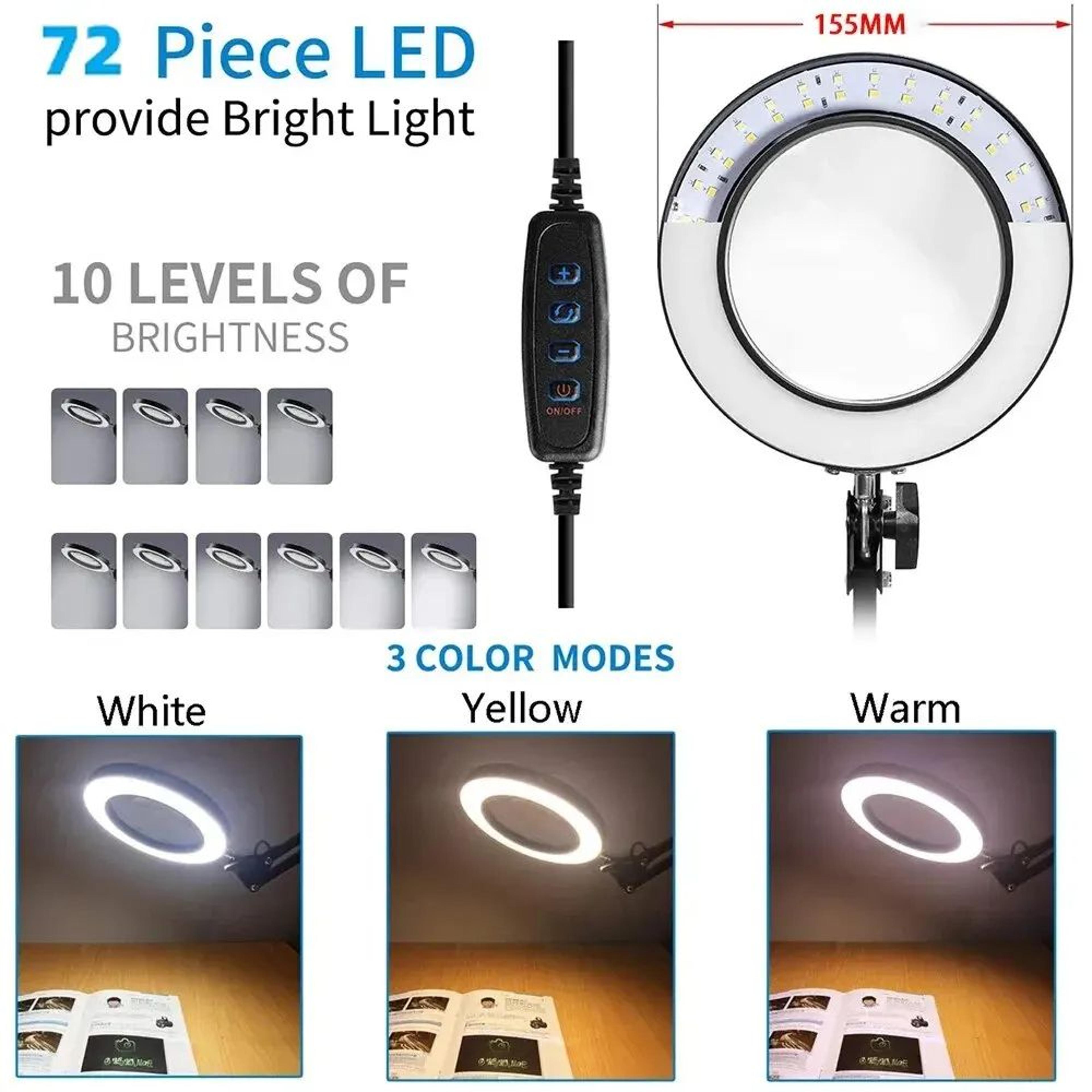 Magnifier USB 3 Colors LED Magnifying Glass For Soldering Iron Repair Table Lamp Skincare Beauty 3