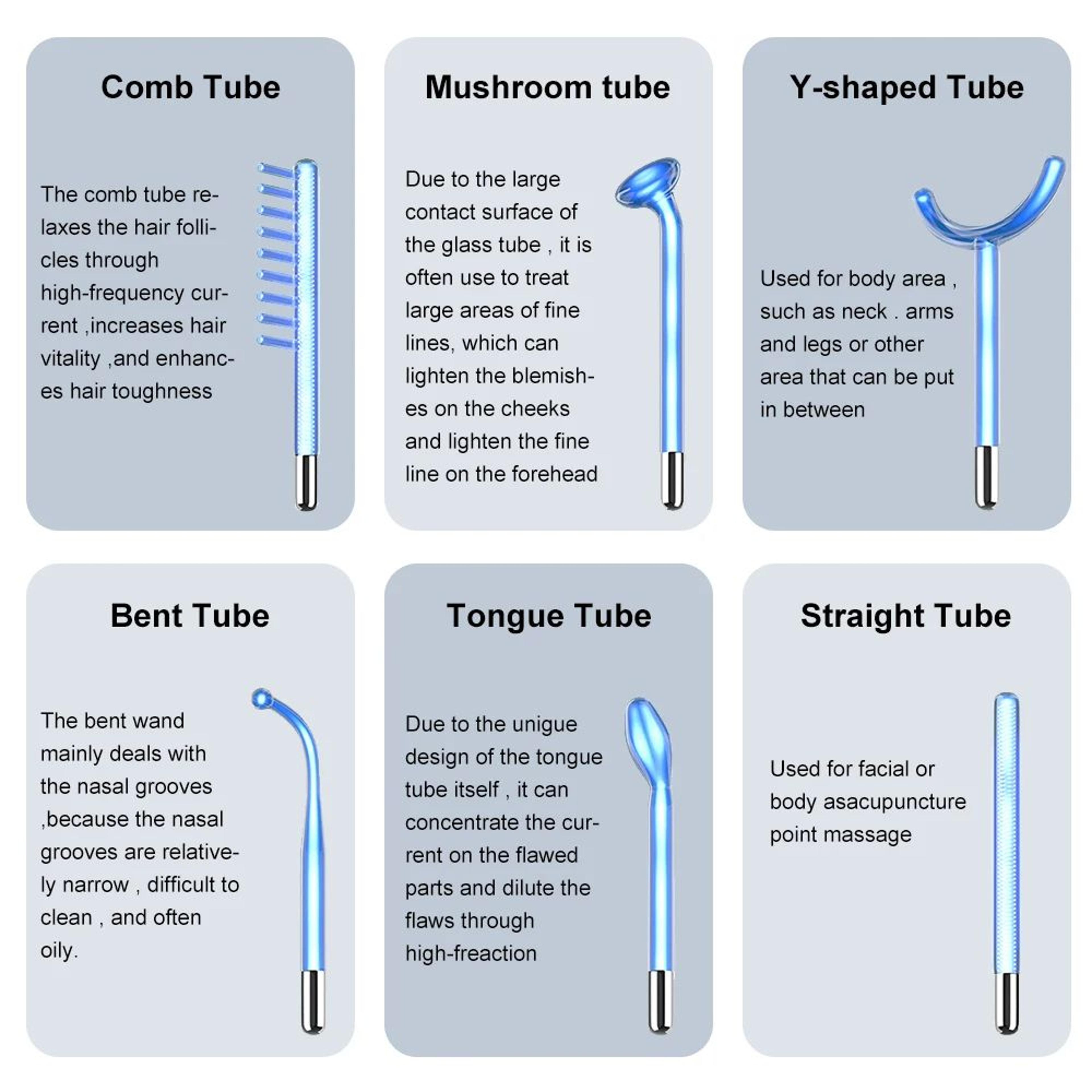 High Frequency Electrode Wand For Home Spa Glass Tube Electrotherapy Acne Spot Remover Facial Thera 3