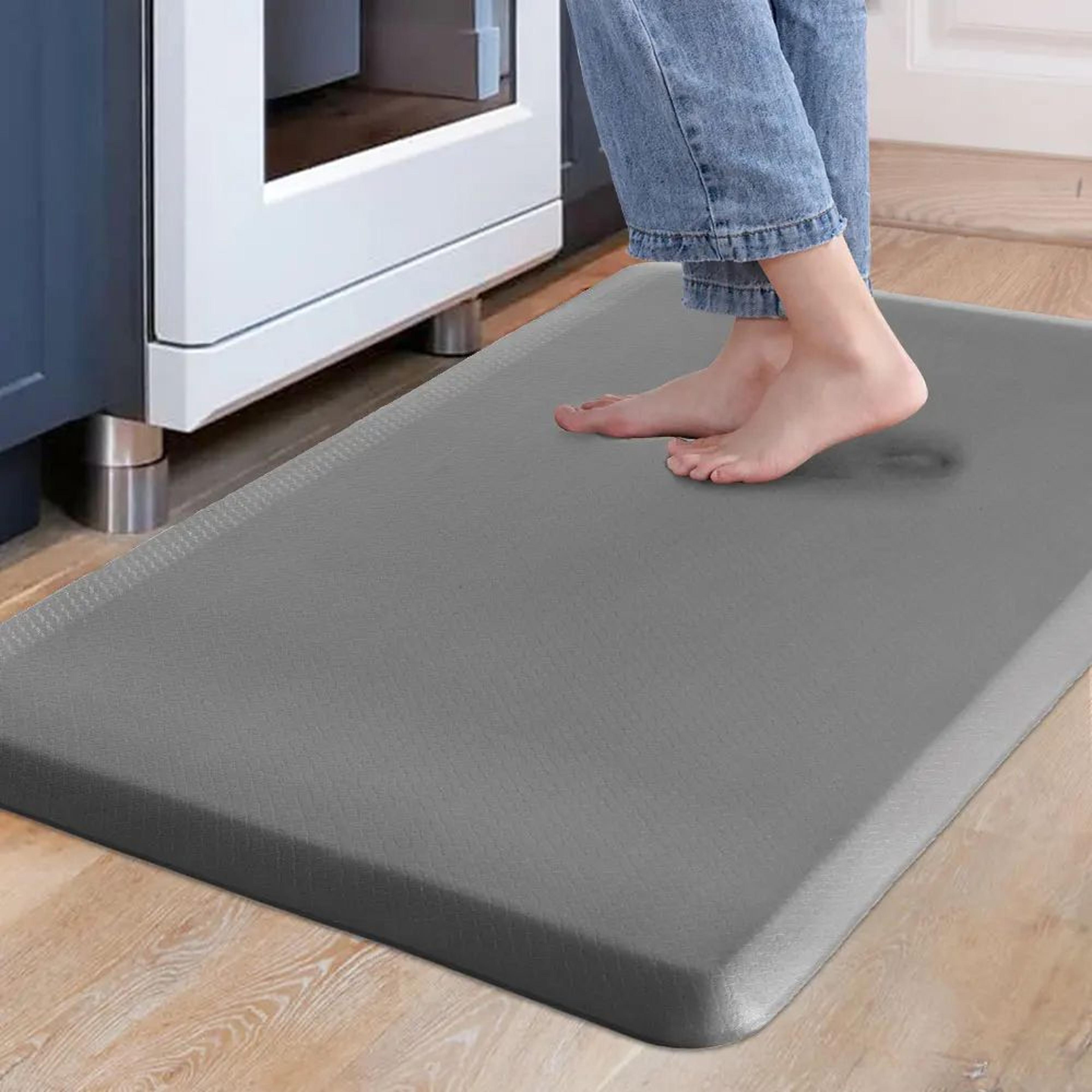 premium anti fatigue standing mat, waterproof pvc non slip kitchen rug for back relief