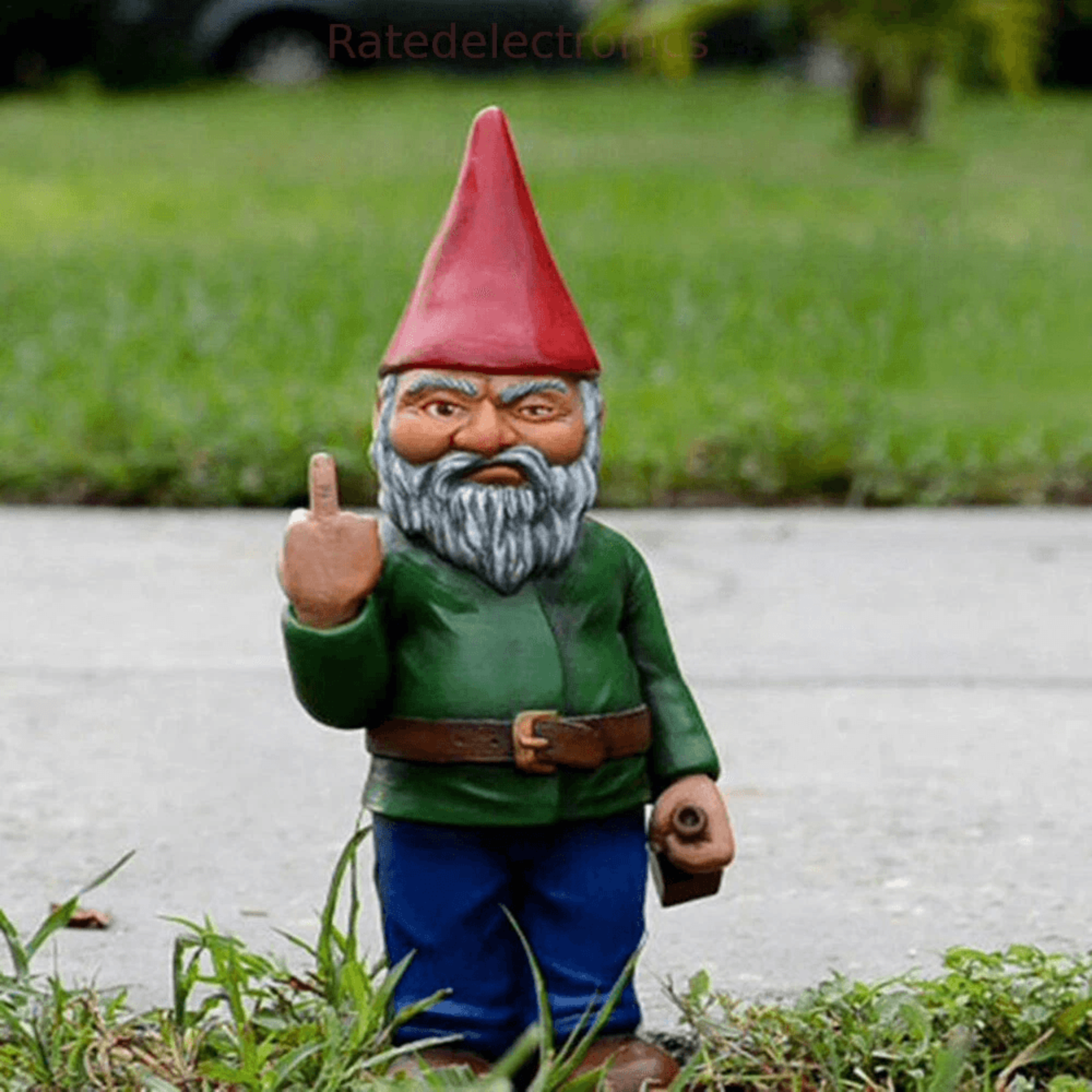 naughty garden gnome lawn ornament, funny middle finger gnome for indoor & outdoor garden decor
