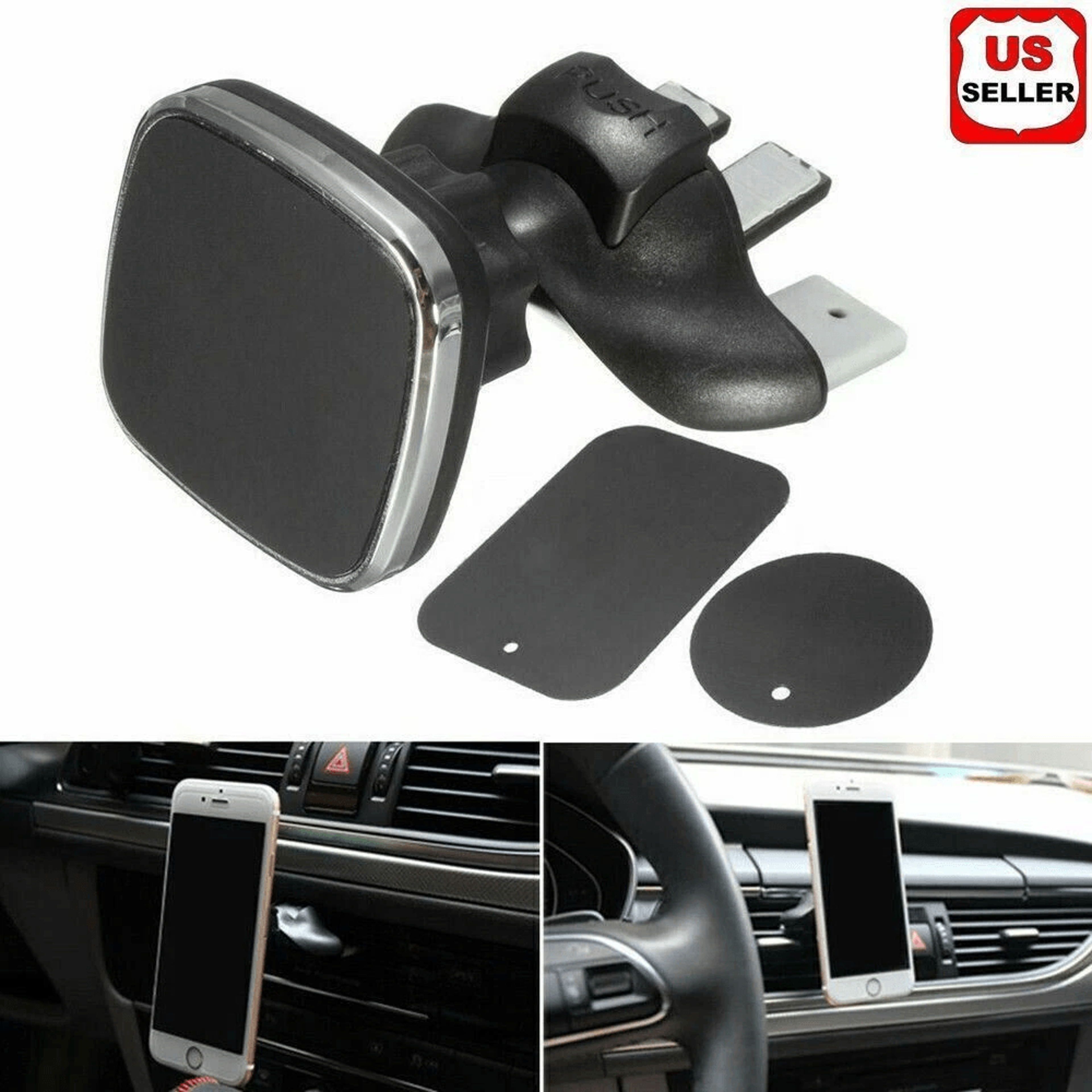 new magnetic car cd slot air vent mount holder stand cradle for phone gps, adjustable abs, silicone design