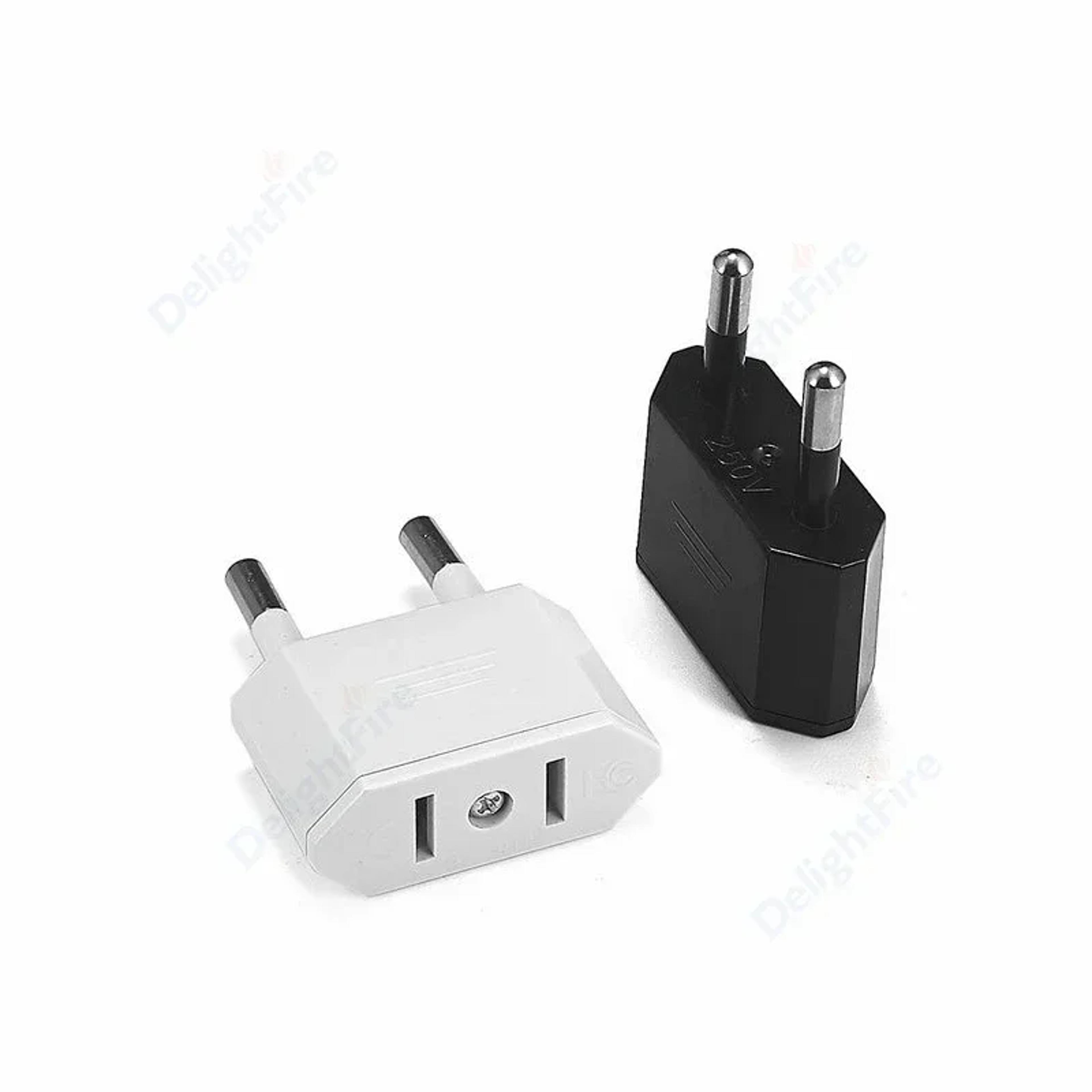 plug adapter, travel power converter euro socket electrical outlet charger for american to european use