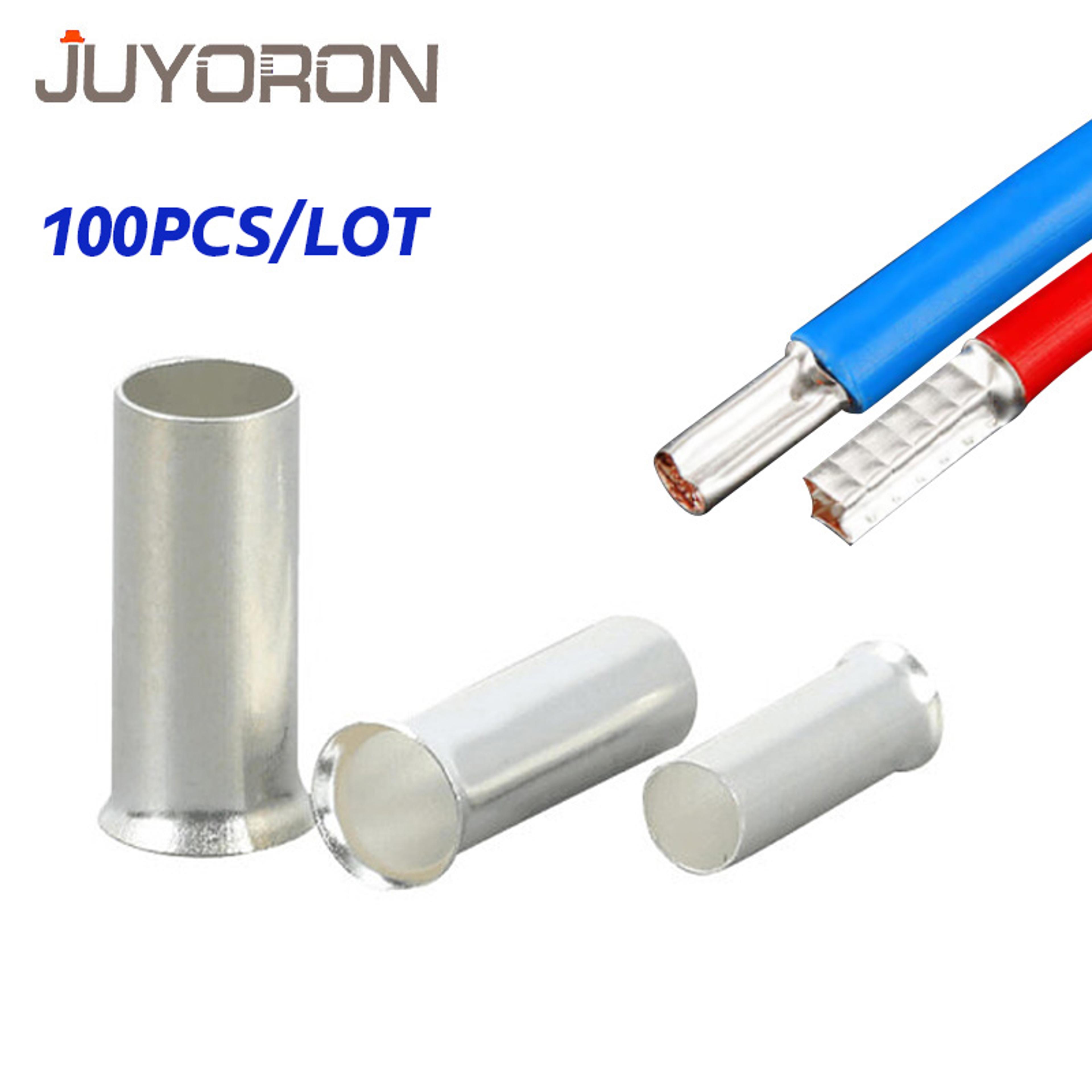 copper crimp ferrules en series, non-insulated wire connector terminals, bare tinned electrical cable ends