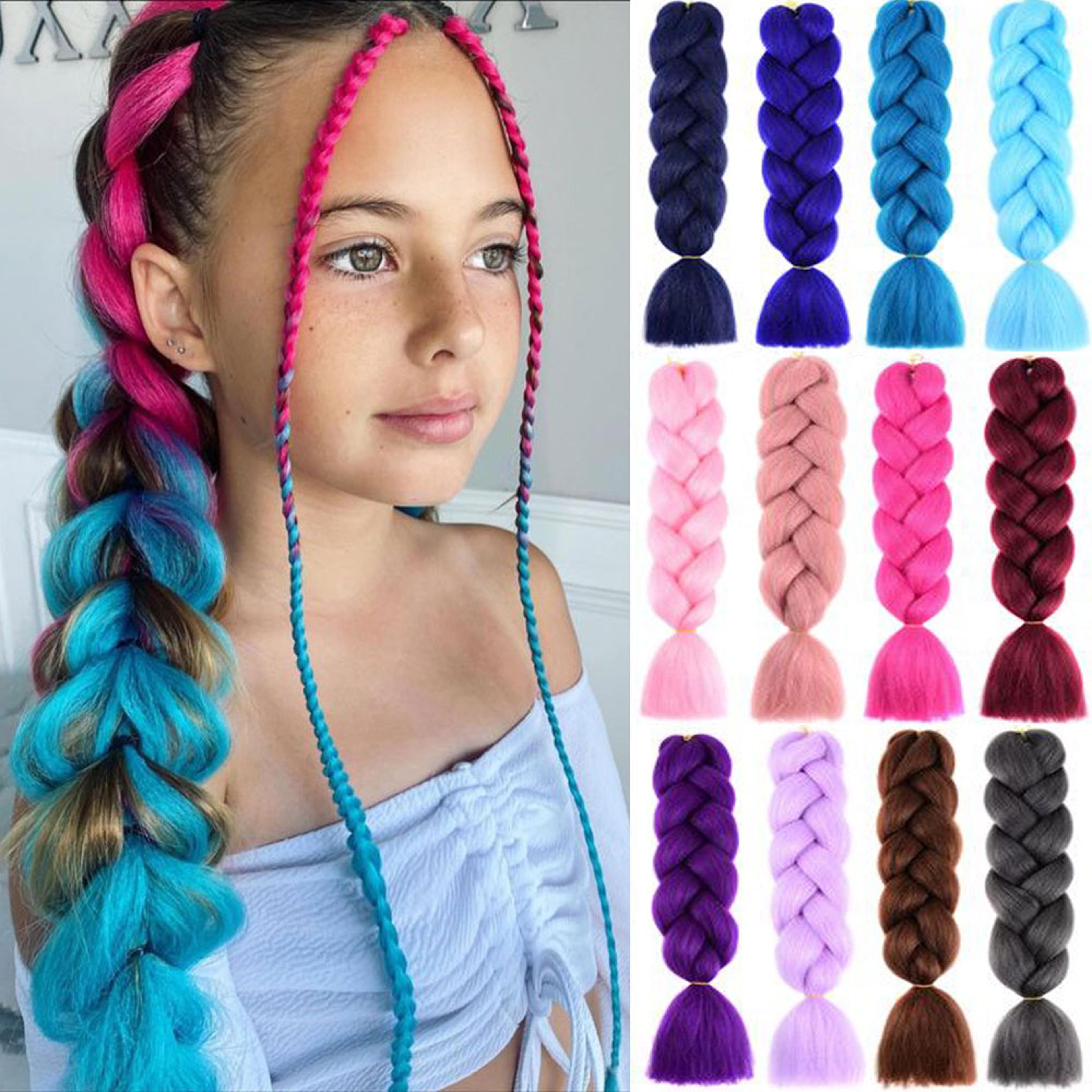 jumbo braids extensions synthetic braiding hair kanekalon afro ombre color hair for kids children crochet twist braid