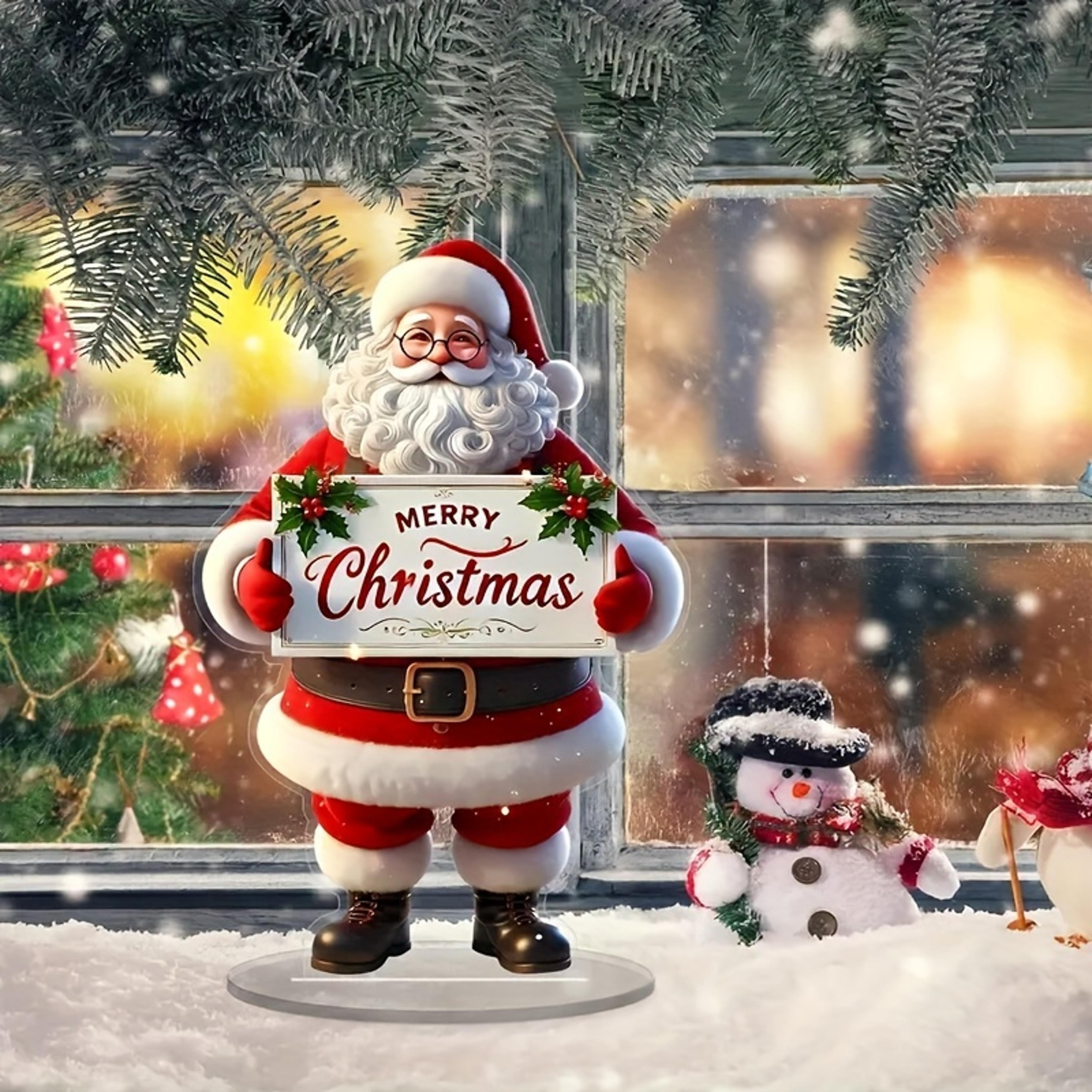 Decorative Art Style Christmas Display Board Acrylic Logo Decoration Multifunctional Festive Decor  1
