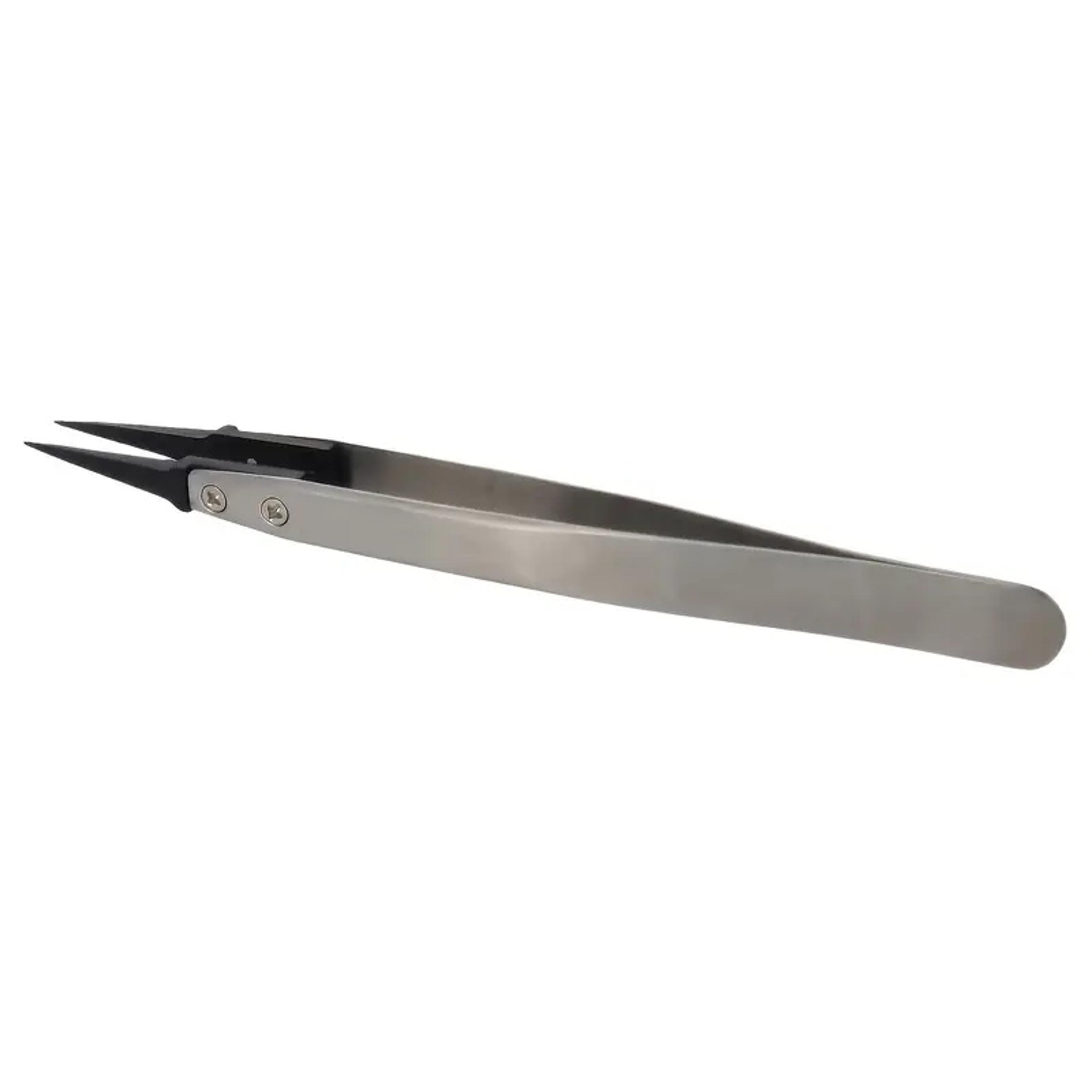 Safe Precision Tweezers AntiStatic Tips With HeavyDuty Metal For Electronics  Jewelry Repair 2