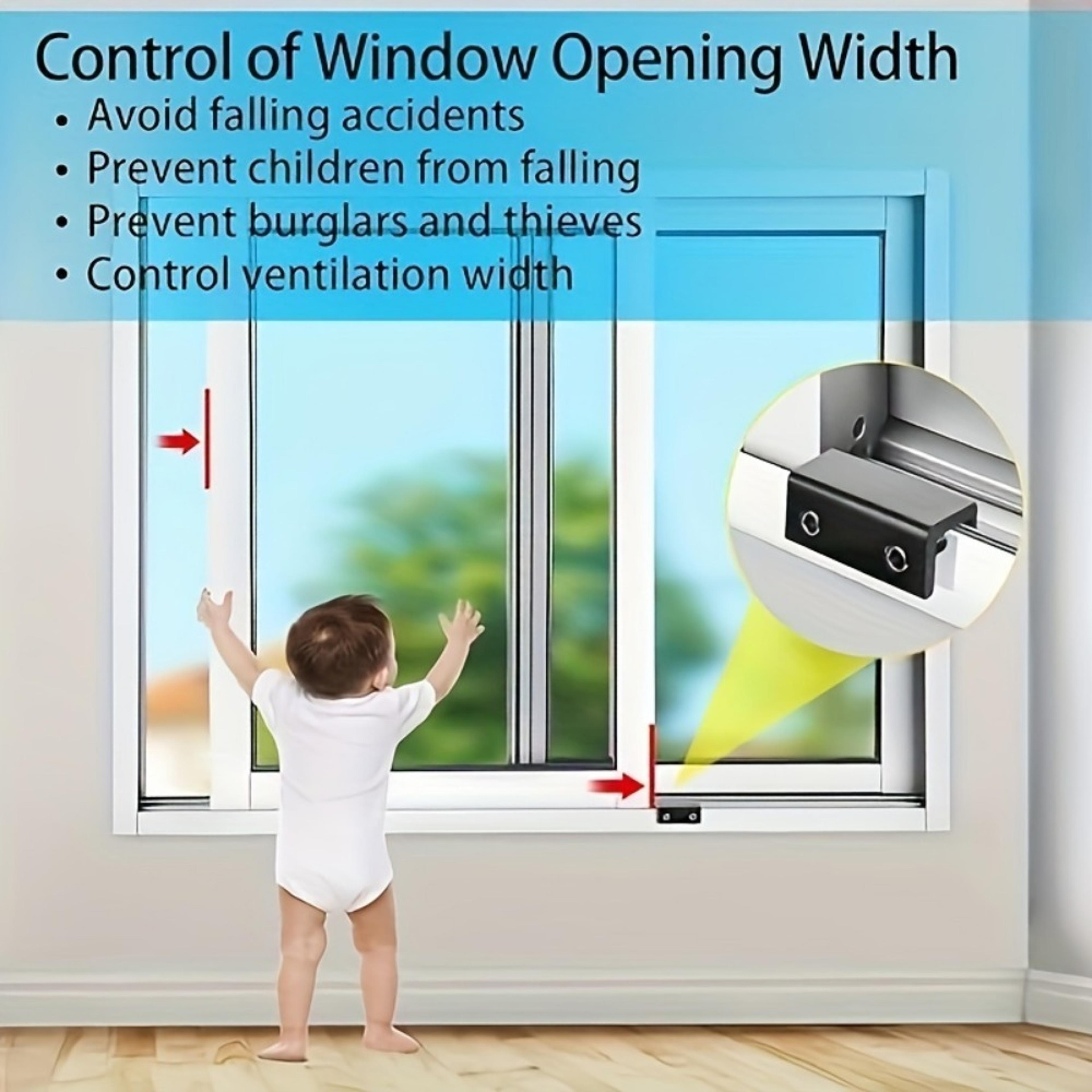 SafeSlide Adjustable Window Lock Stopper For Vertical  Horizontal Windows 2