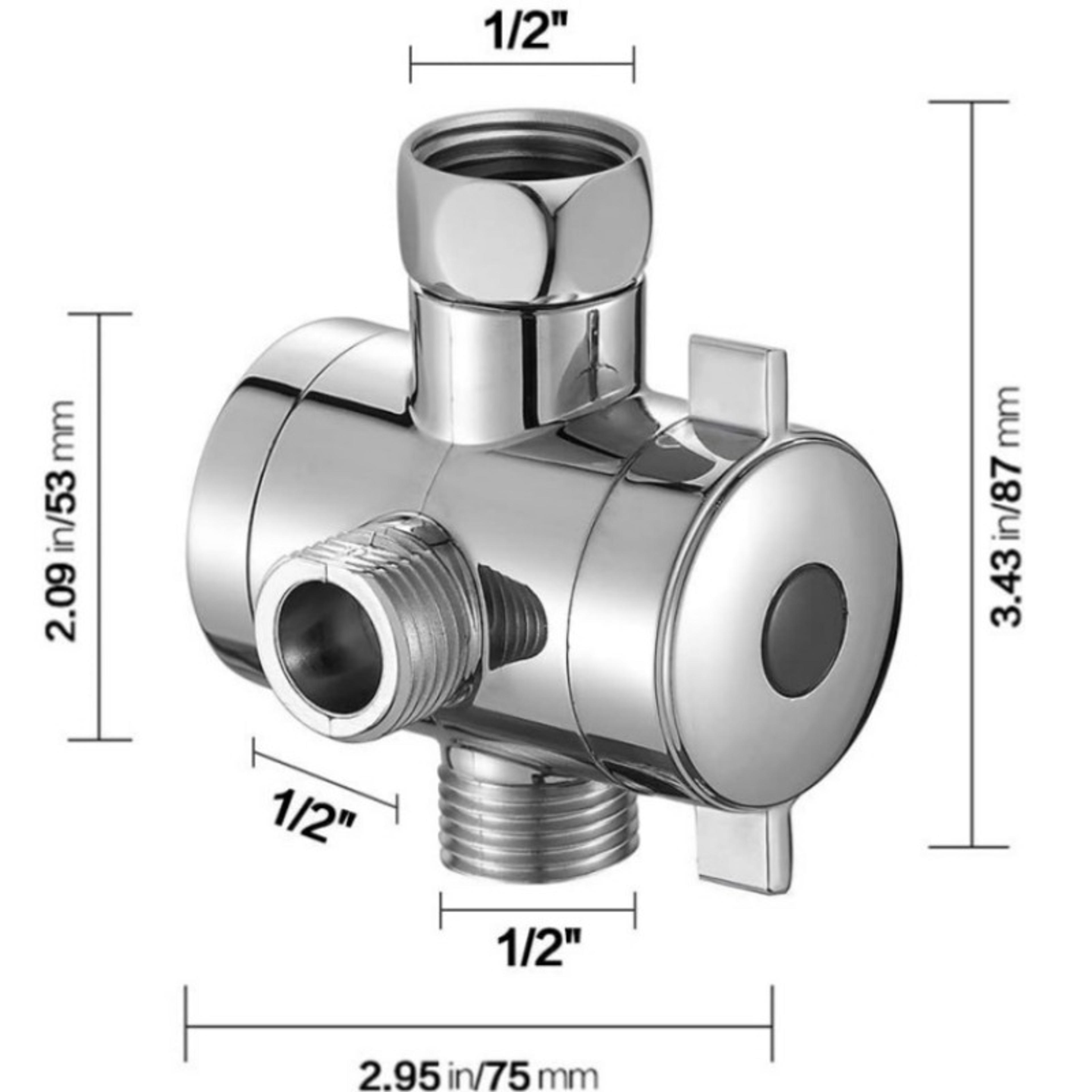 Brass Way Shower Diverter Valve Adjustable Shower Head Diverter Connectorrter Valve 1