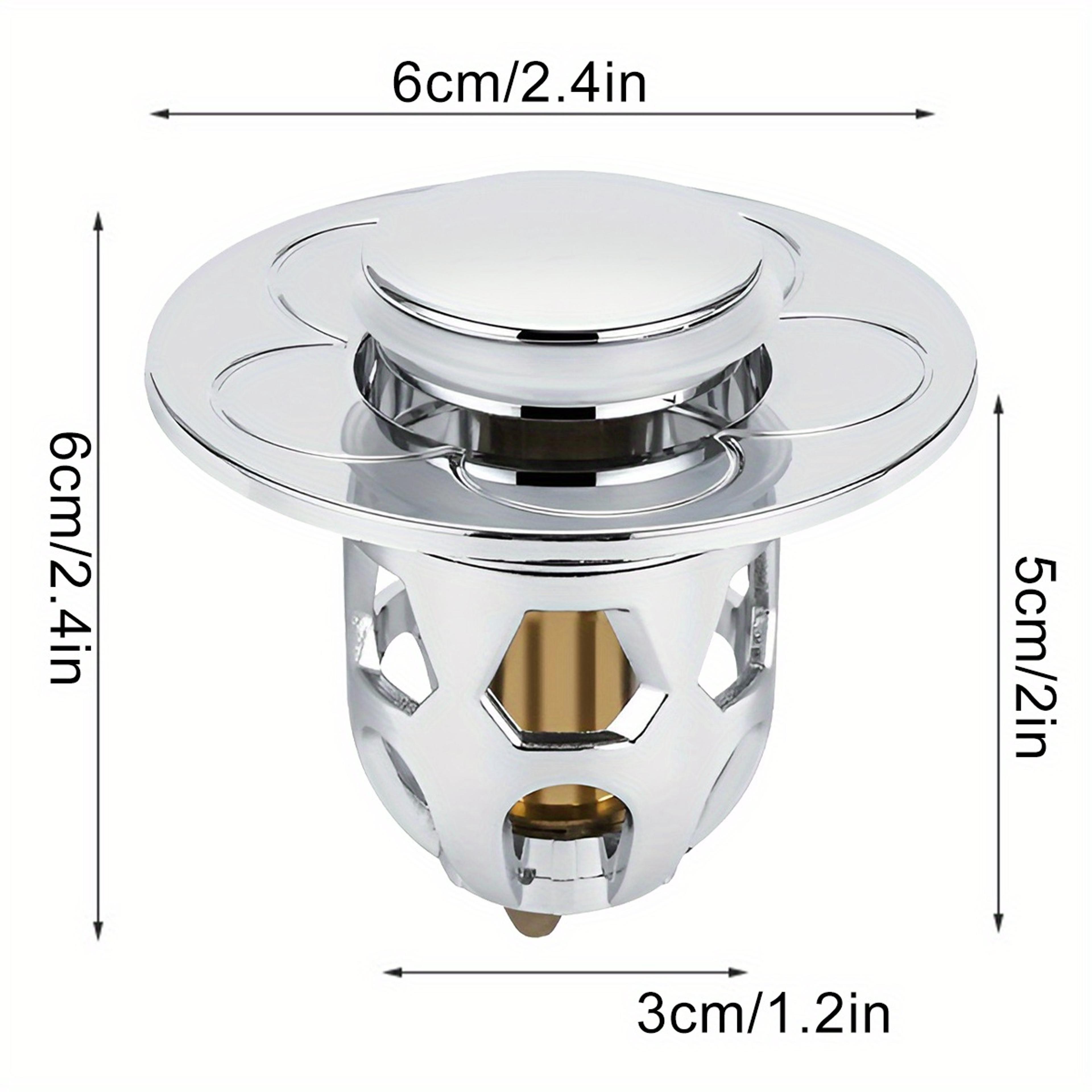 Bathroom Sink Stopper With Hair Catcher Drain Filter Stainless Steel Pop Up Drain Cover 3