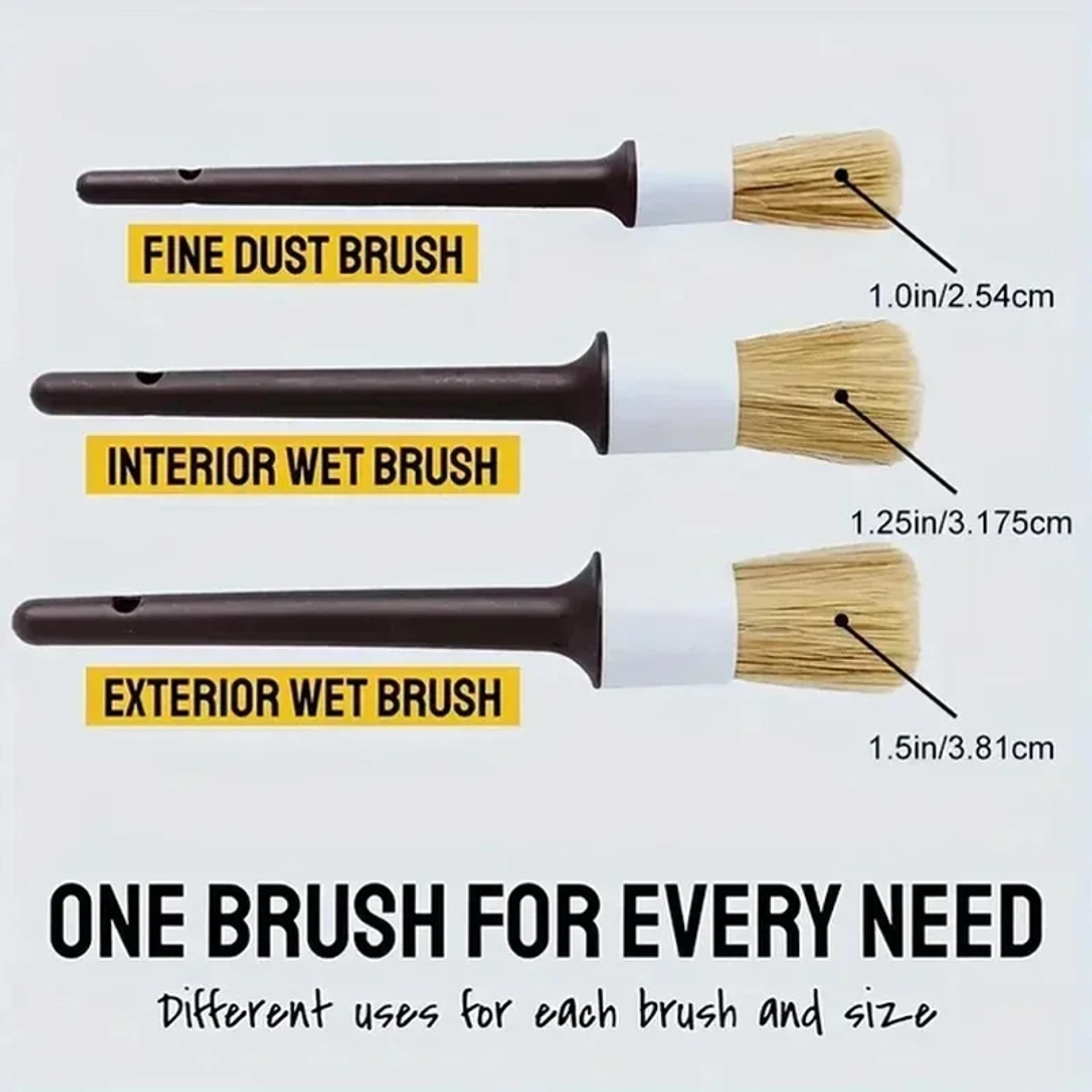 Premium Car Detailing Brush Kit With Natural Boar Hair For Deep Interior  Exterior Cleaning 4