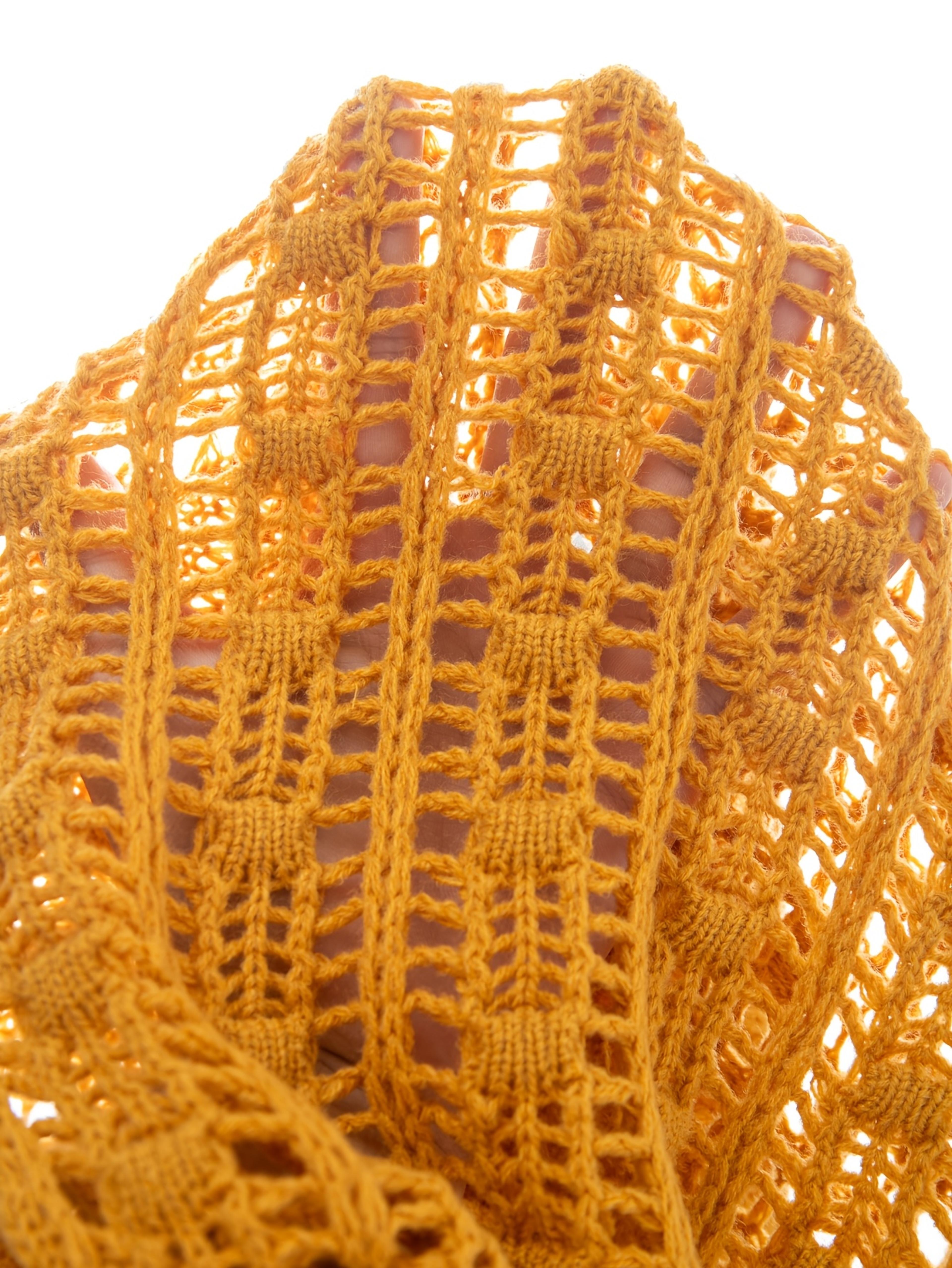 Pearl Accent Crochet Halter Knit Top Breathable Crochet Halter Top For Summer Style 3