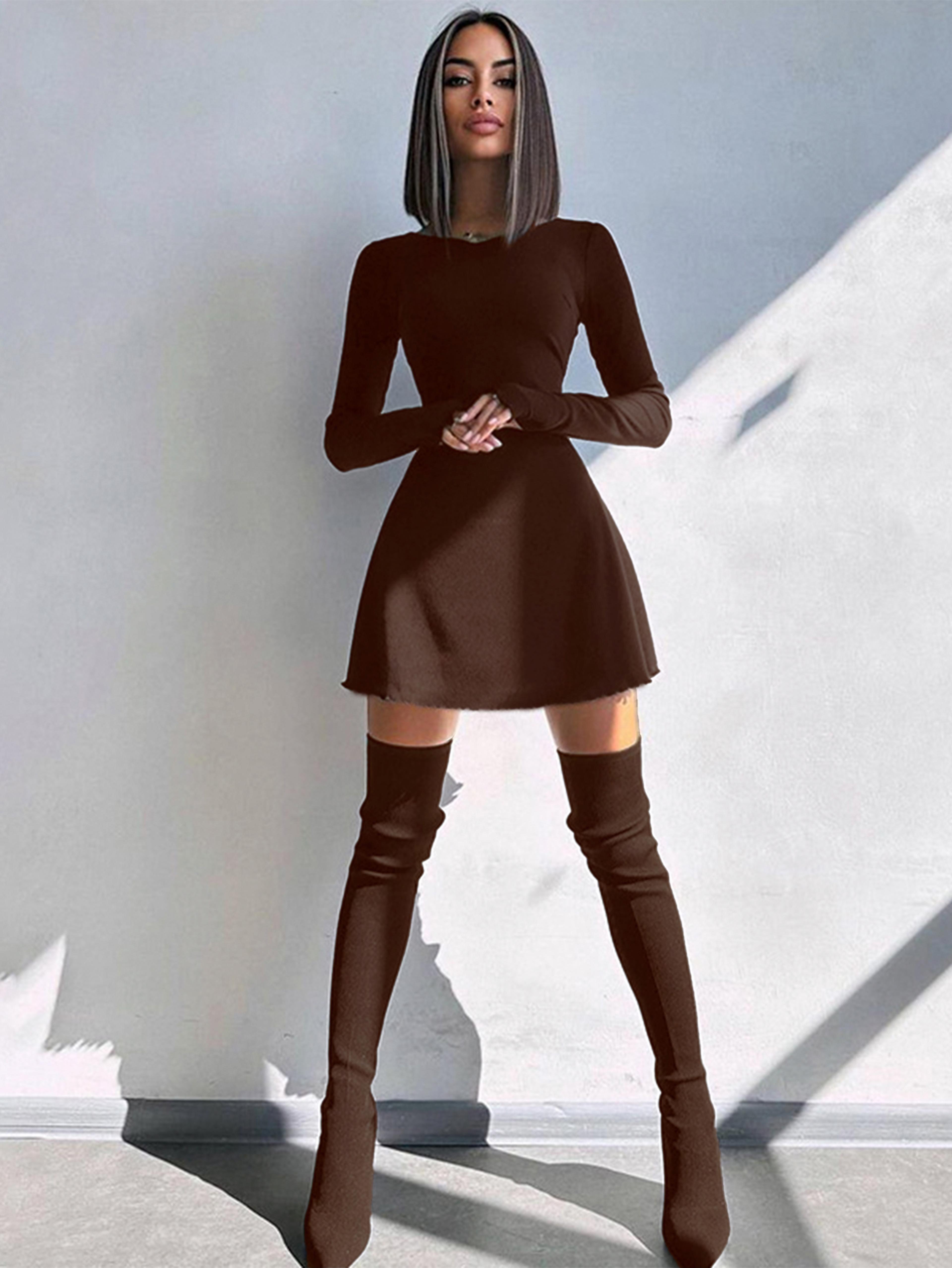 Elegant Long Sleeve Bodycon Mini Dress For Parties  Club Nights 9