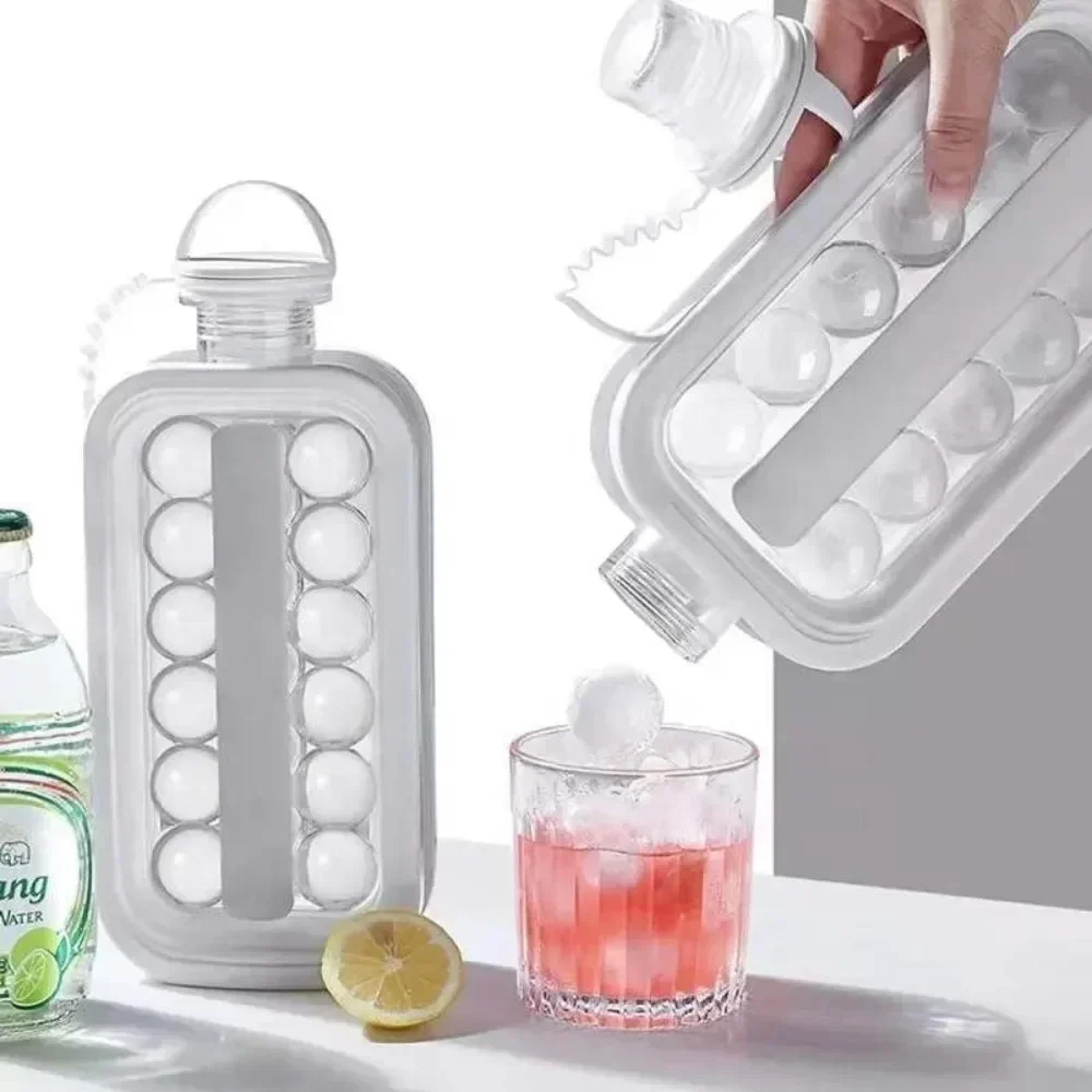 portable folding water bottle ice maker & ice cube mold for kitchen and bar