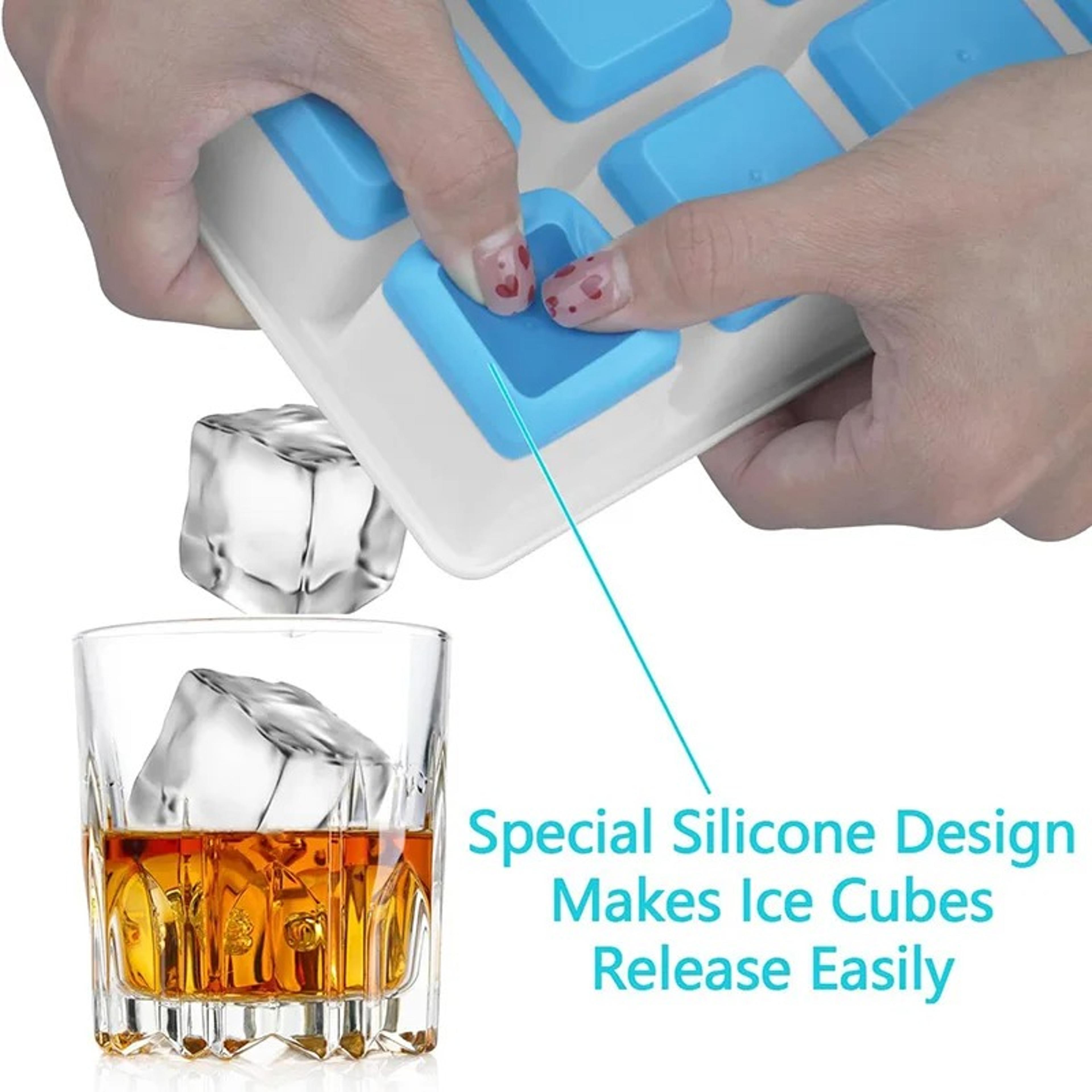 Large Silicone Ice Cube Tray With Lid For Whiskey Cocktails  Everyday Chilling 3