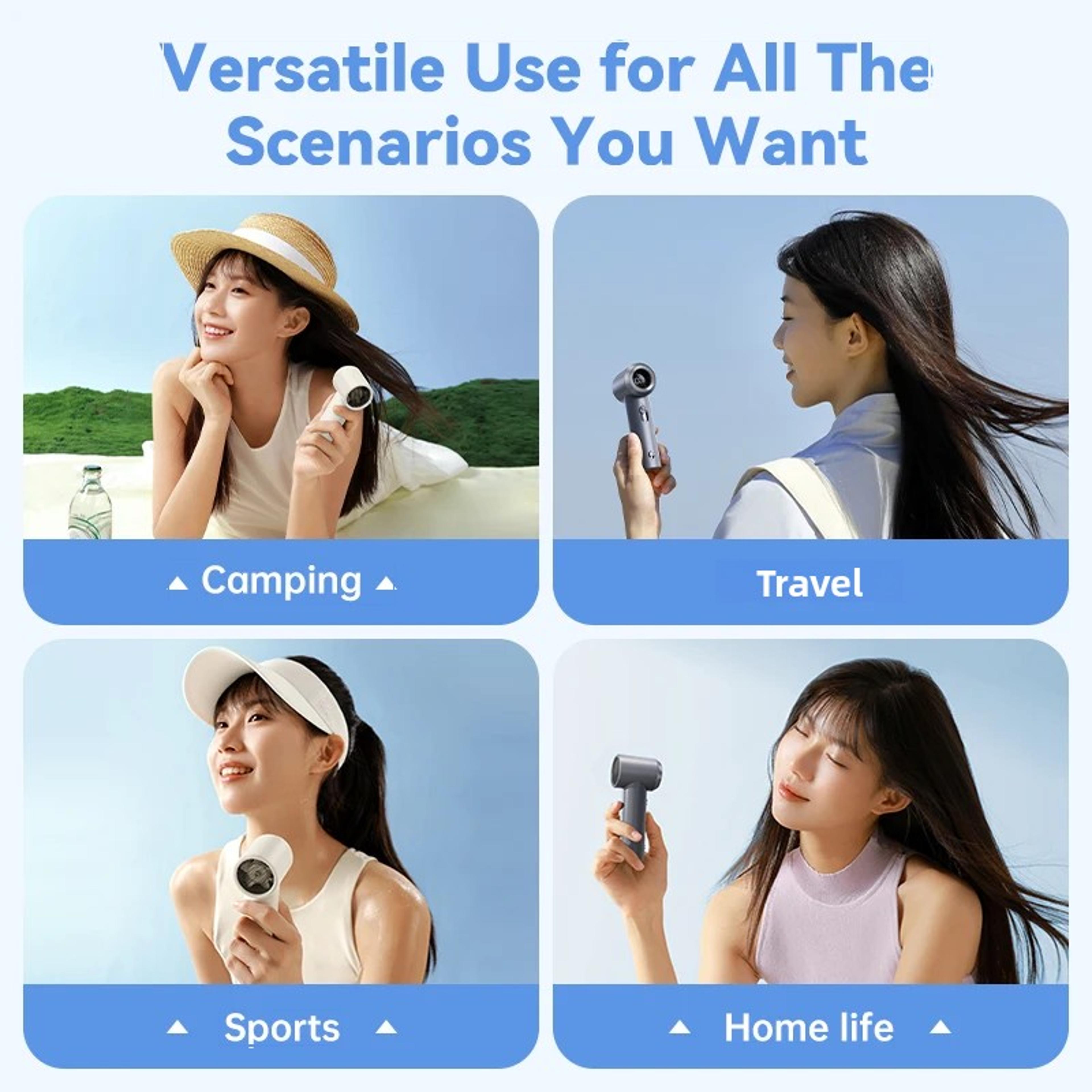 Portable Handheld Fan With Speed Control  Digital Display 6