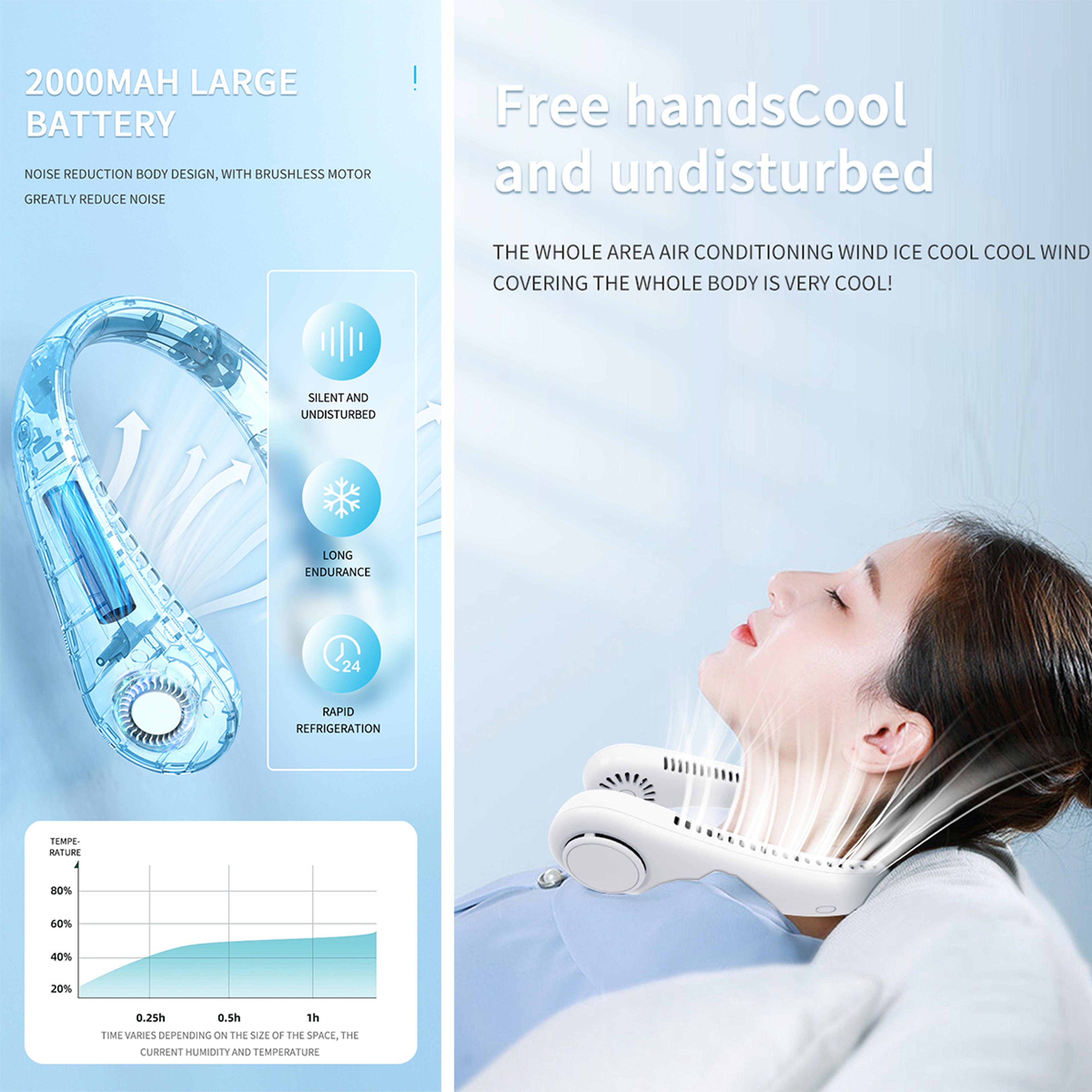 Neck Fan USB Rechargeable Bladeless Neck Fan For HandsFree Outdoor Cooling 4