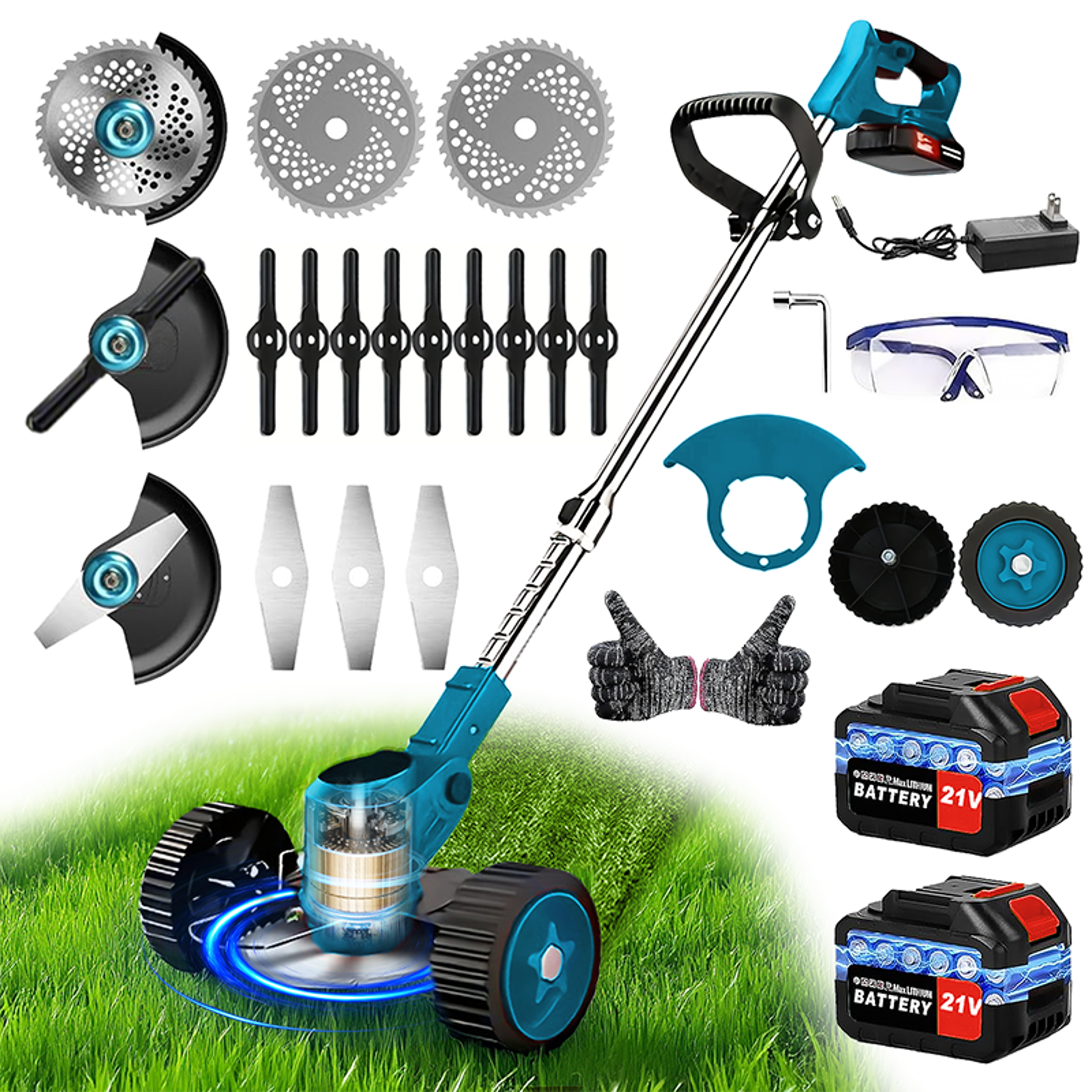 gardening tools cordless lawn mowers and riding weed trimmer, weed eater suitable for courtyards and garden