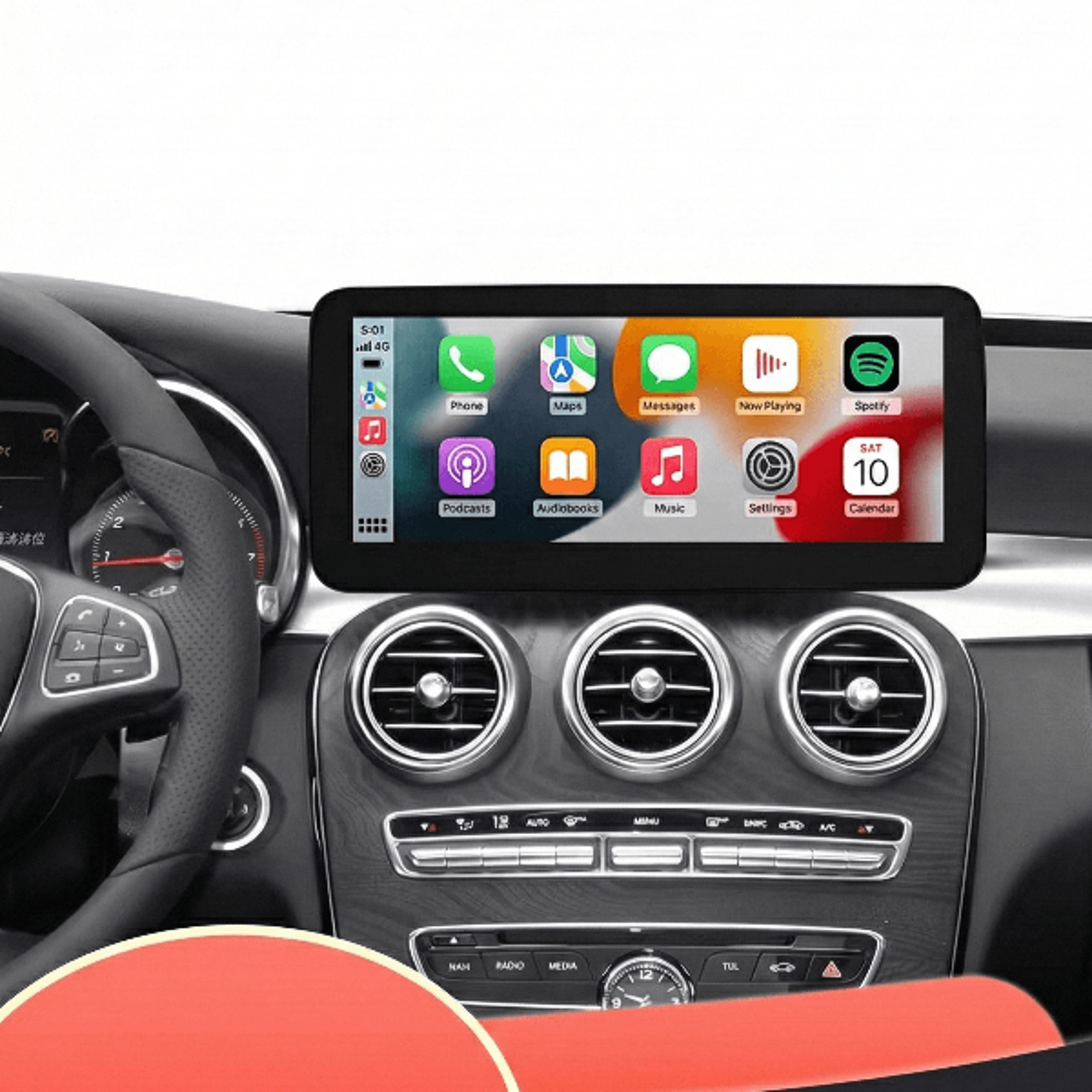 wireless android auto carplay linux multimedia screen for mercedes-benz