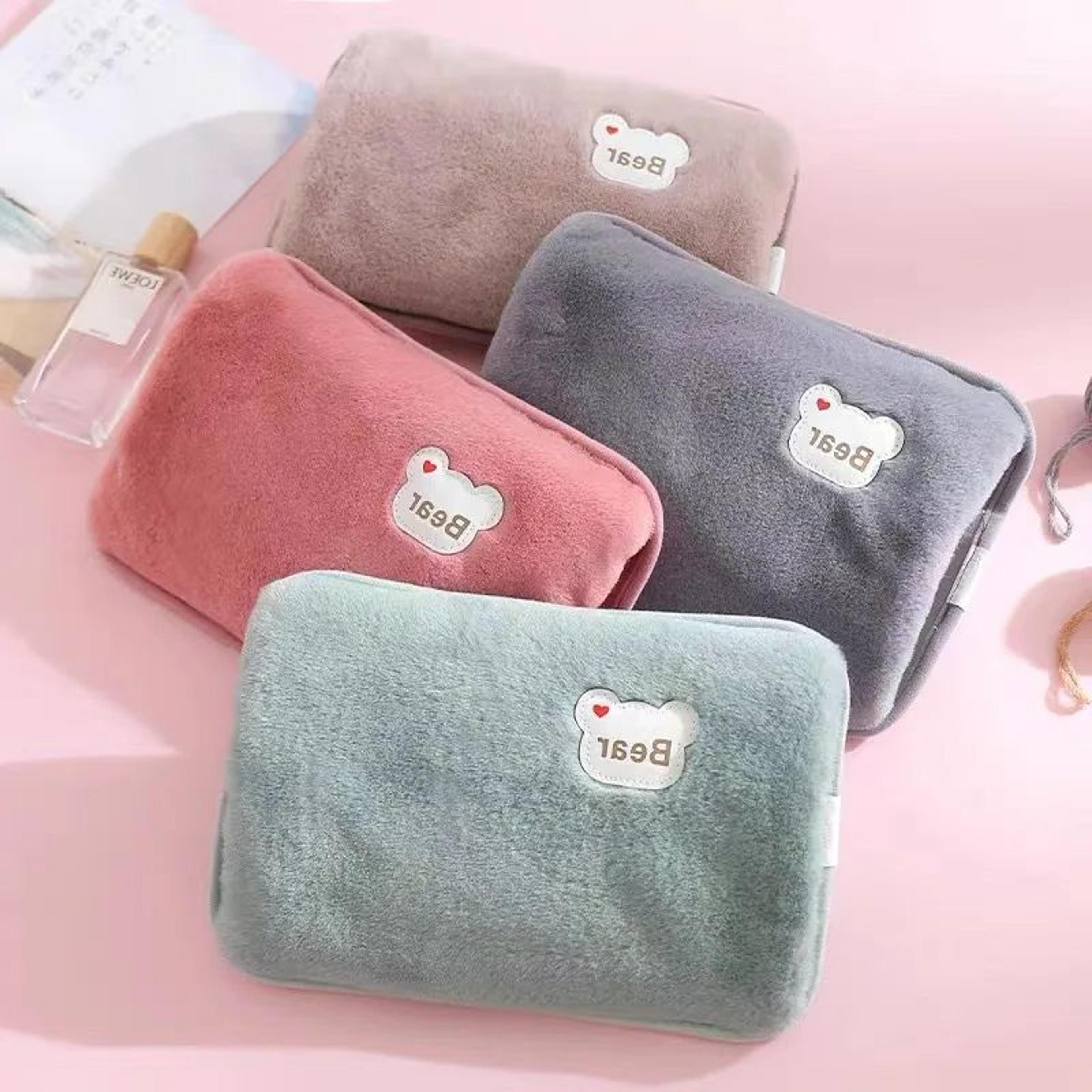electric hand pocket warmer, rechargeable hot water bottle cute, reusable heating pad hot compress bag