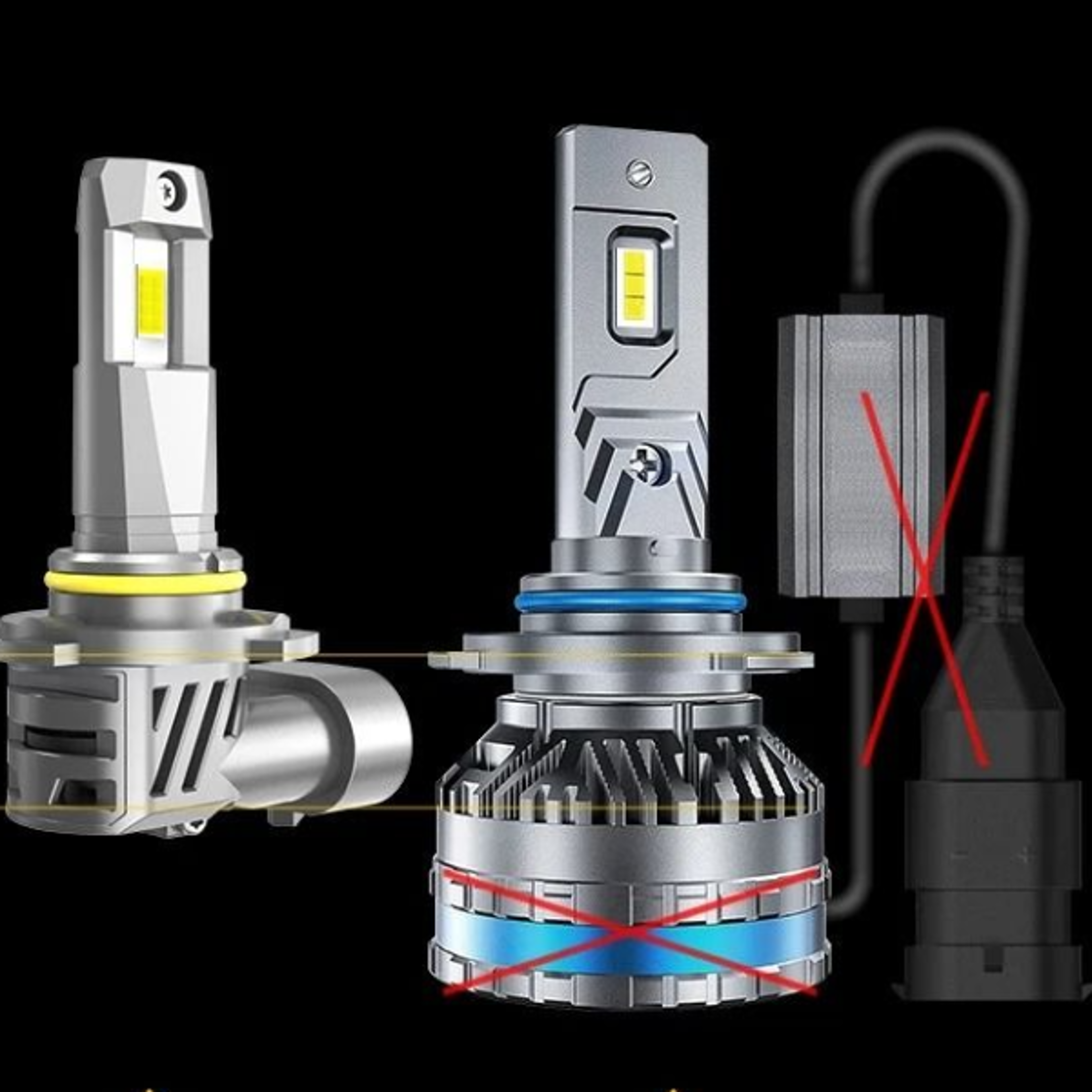 super bright led headlight bulb kit white, easy plug and play installation, high power bulbs