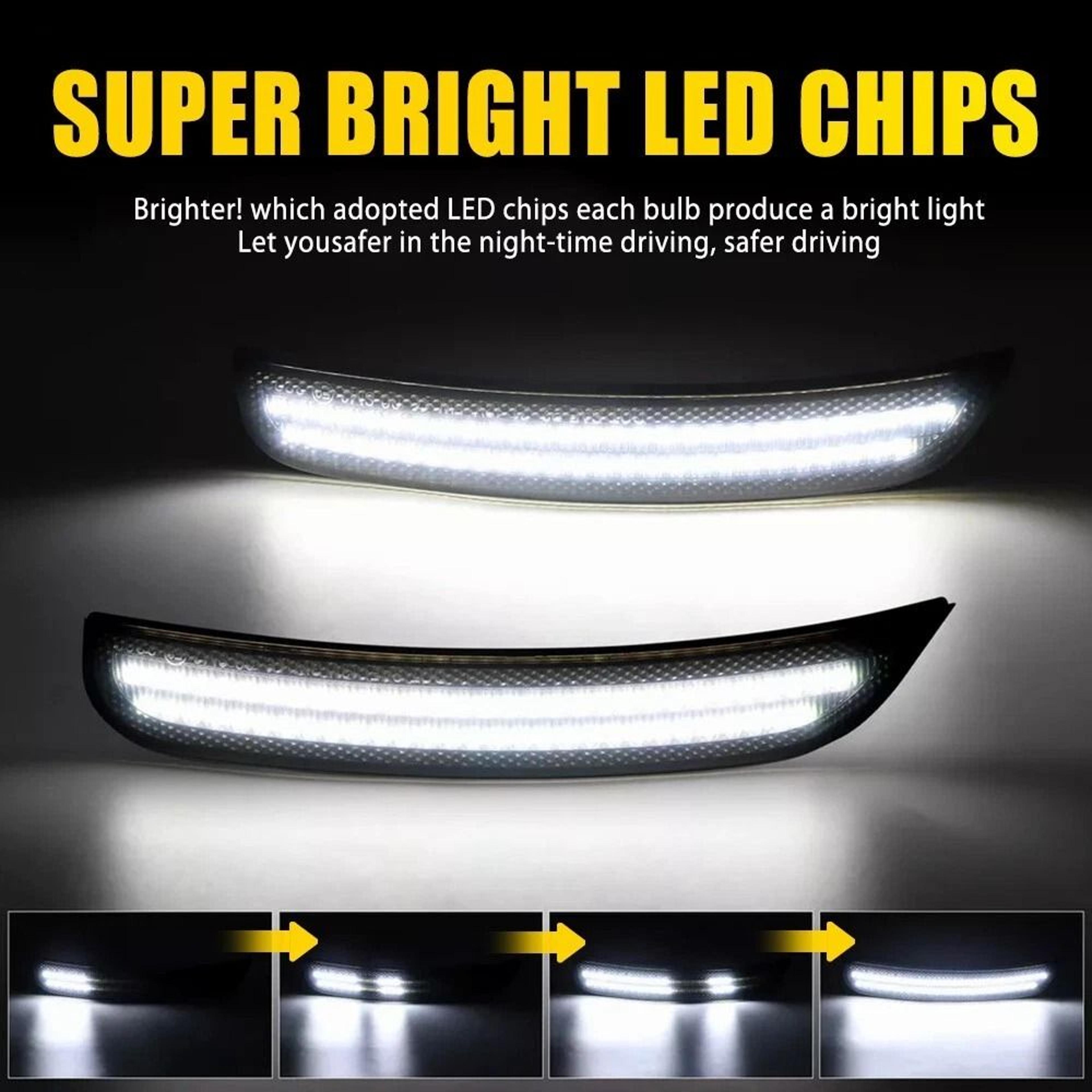 Smoked LED Side Marker Lights For Front  Rear Fender Dynamic White Lighting Waterproof Lifespan 5