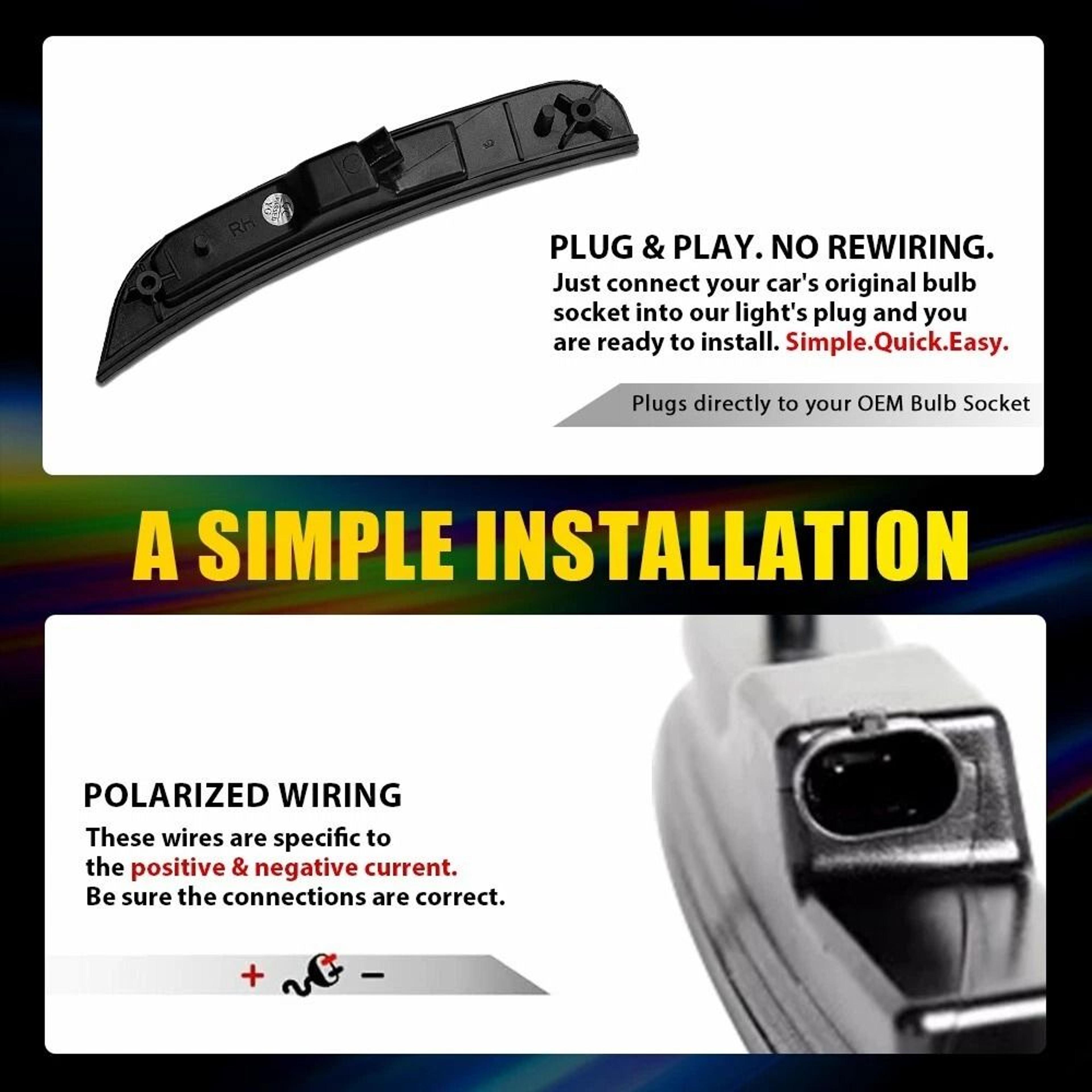 Smoked LED Side Marker Lights For Front  Rear Fender Dynamic White Lighting Waterproof Lifespan 8