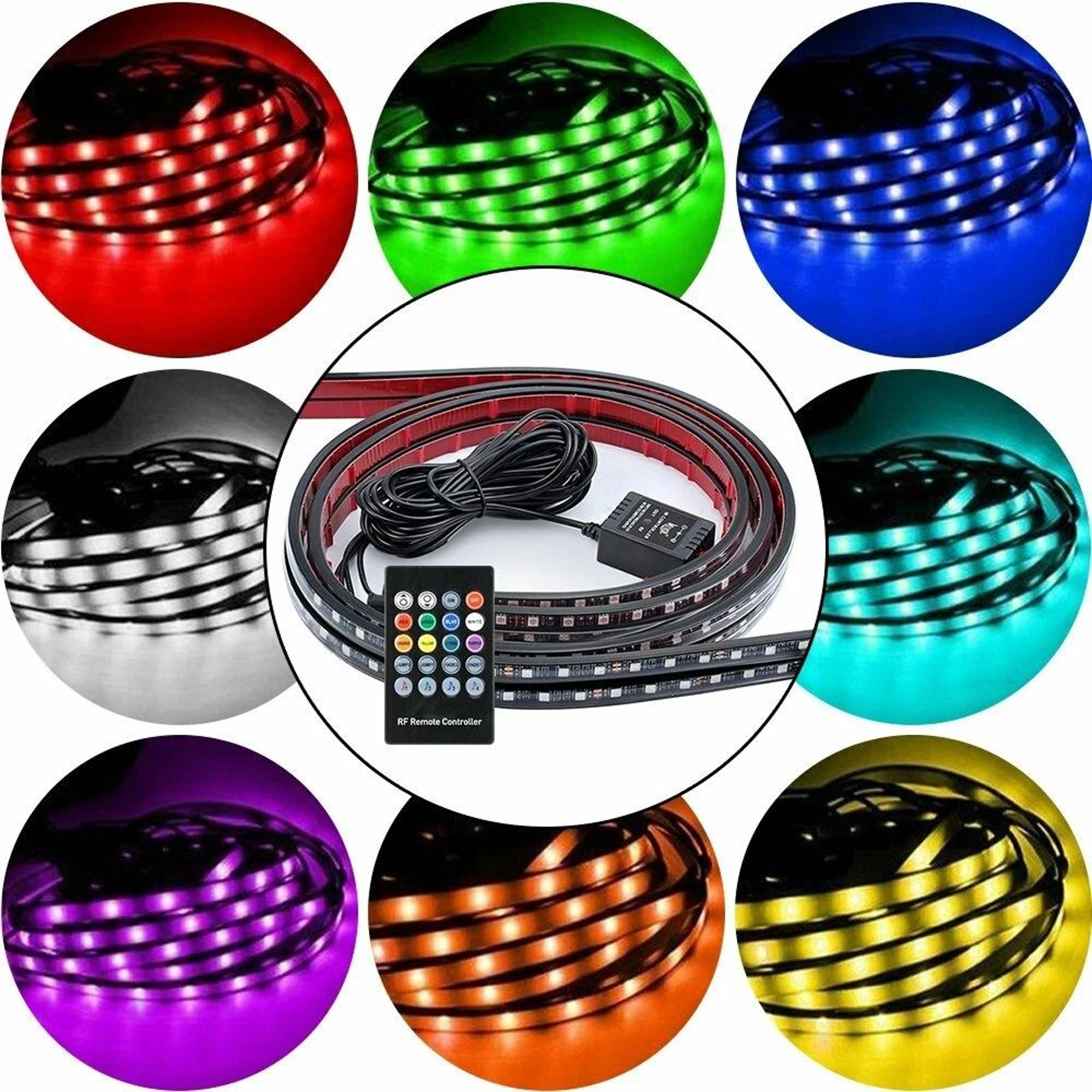 LED Under Car Glow System RGB Neon Tube Kit Underglow Underbody Lights MultiColor Music Sync Lighti 2