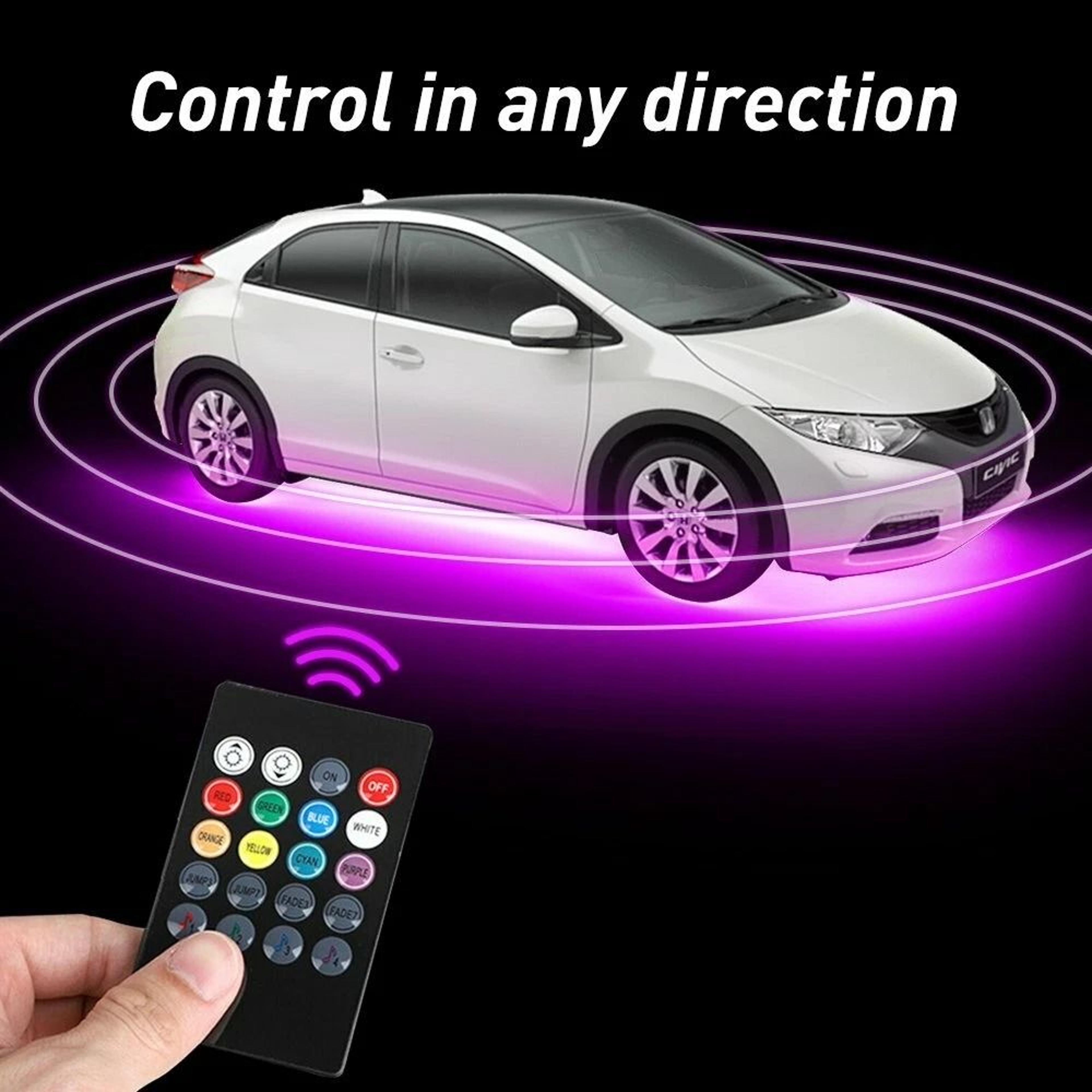 LED Under Car Glow System RGB Neon Tube Kit Underglow Underbody Lights MultiColor Music Sync Lighti 3